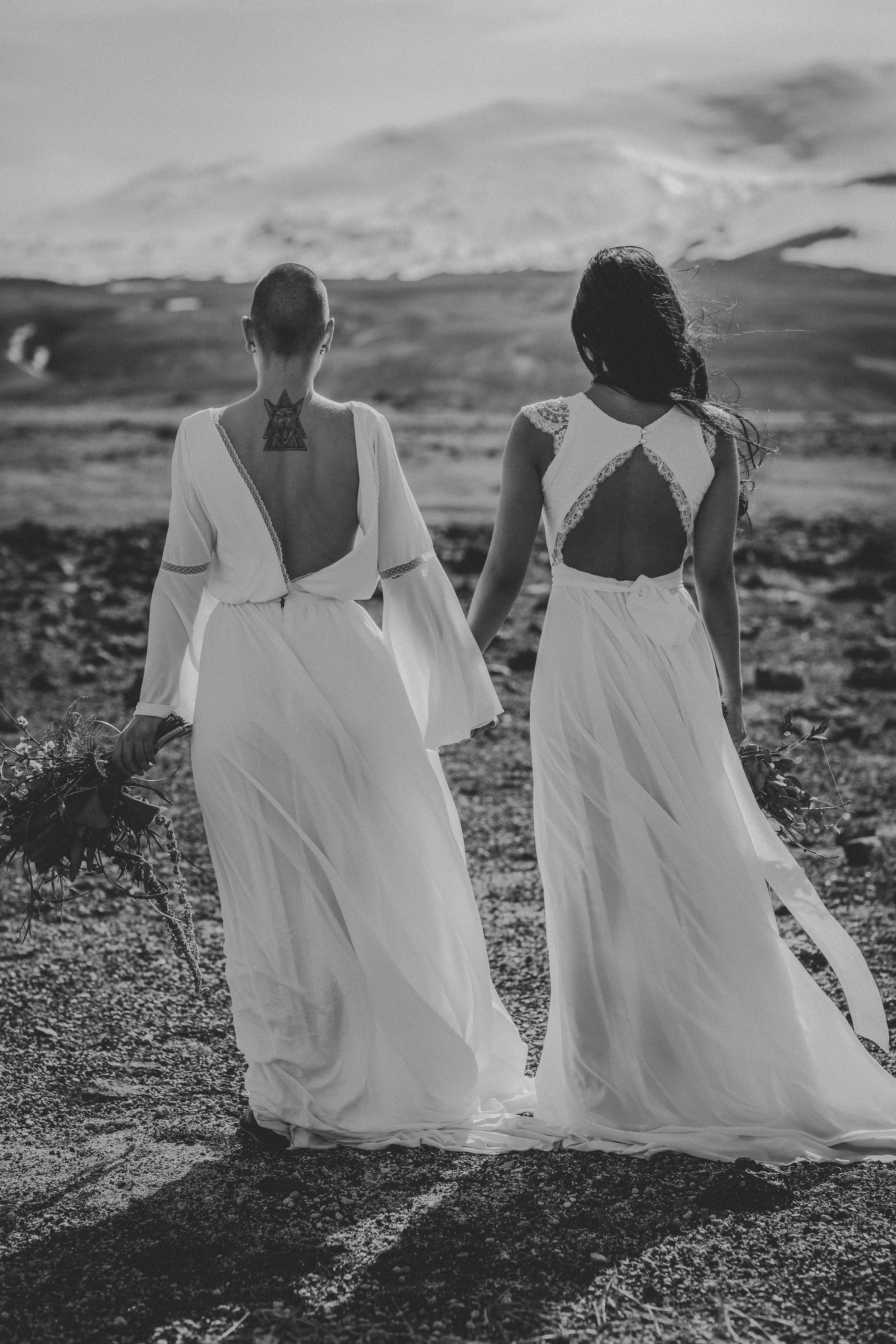 iceland elopement photographer , gay wedding in iceland , two brides iceland elopement