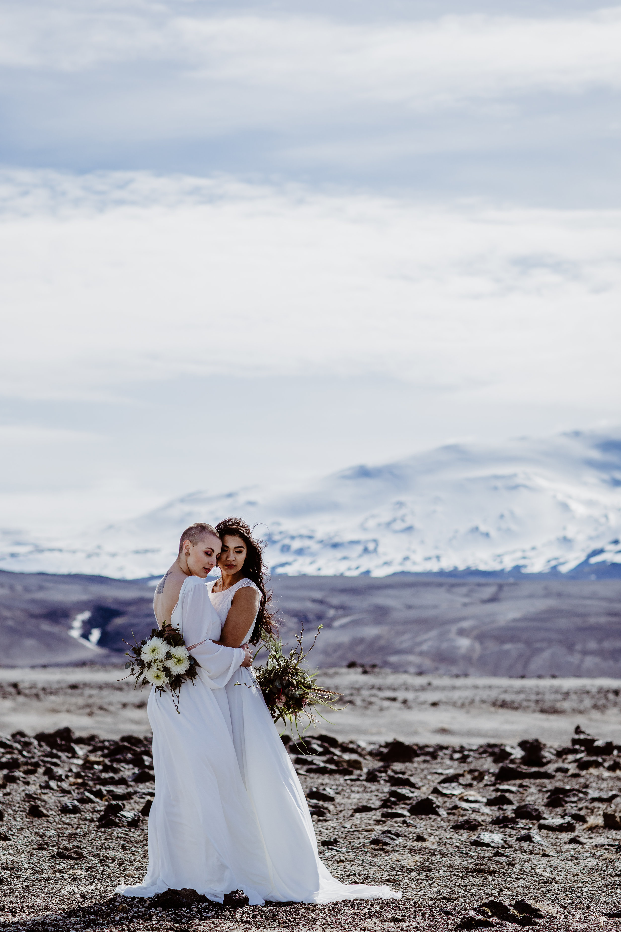 iceland elopement photographer , gay wedding in iceland , two brides iceland elopement