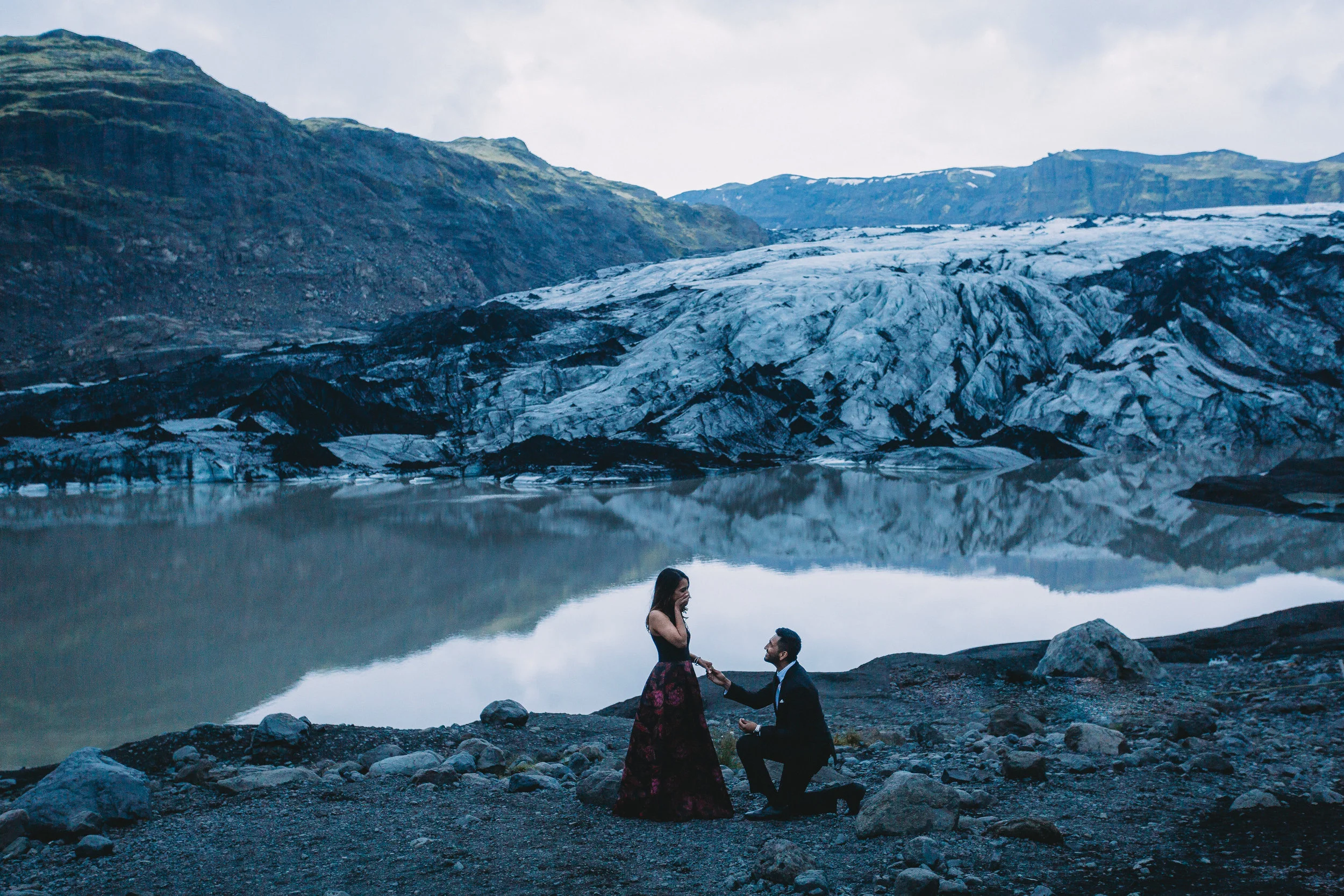 South Coast Iceland Secret Proposal at Sólheimajökull Glacier | Iceland Proposal Photographer
