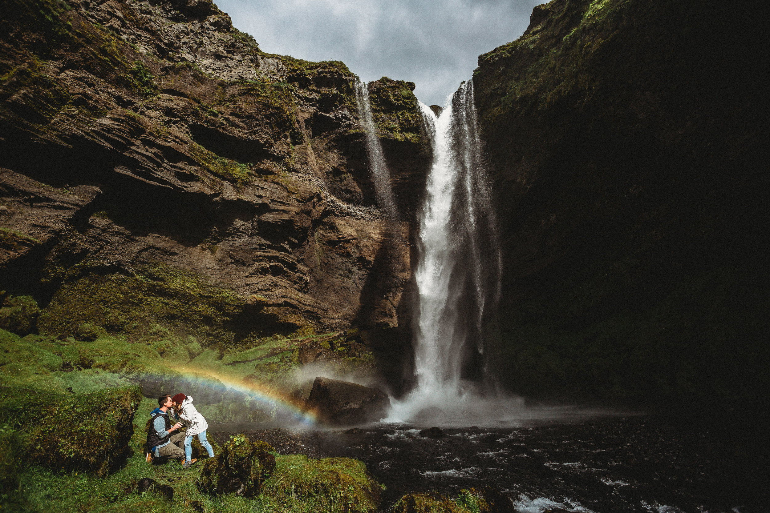 Iceland Magical Secret Waterfall Proposal | Iceland Proposal Photographer