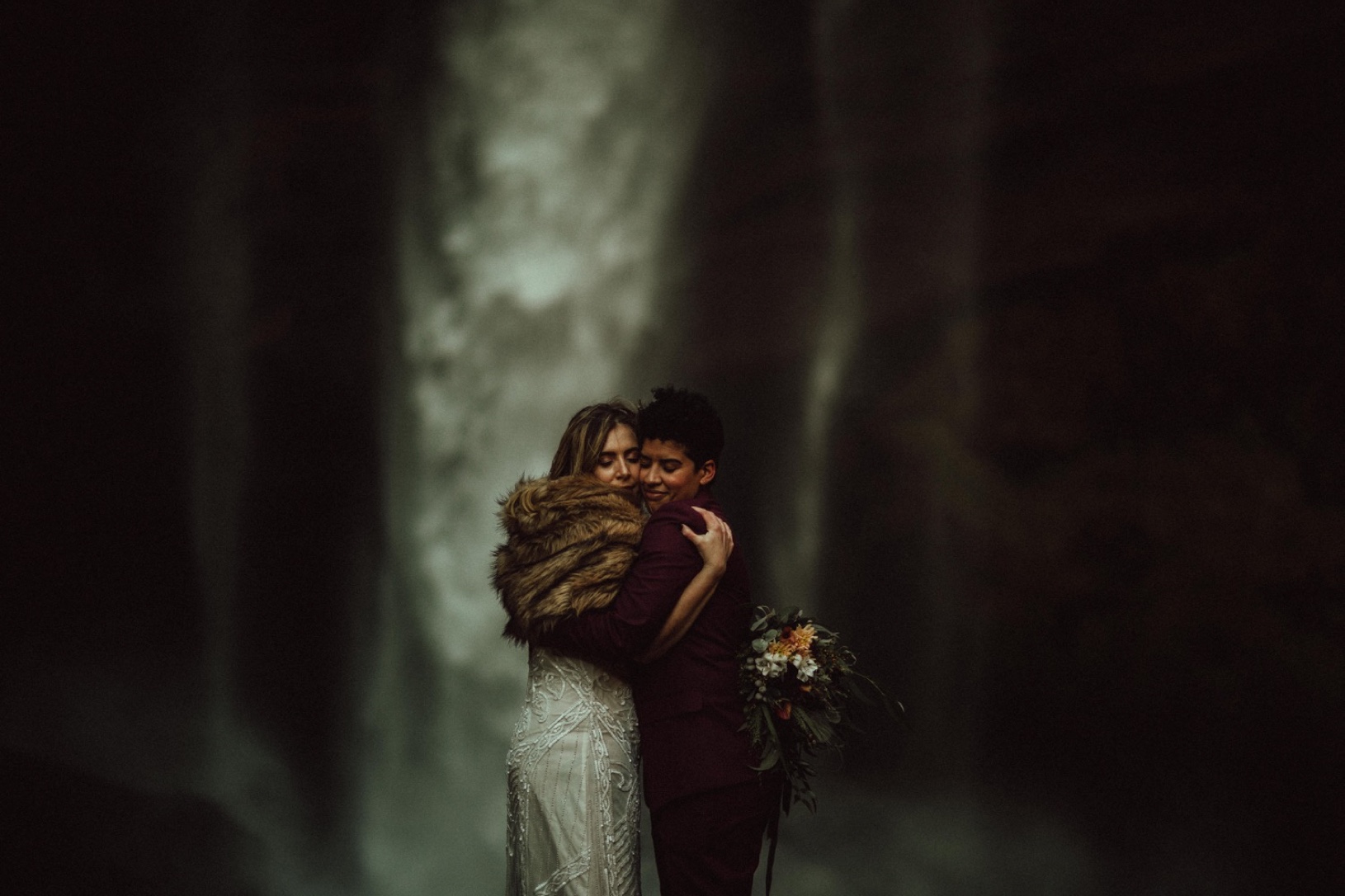 LGBTQ-iceland-elopement-waterfall