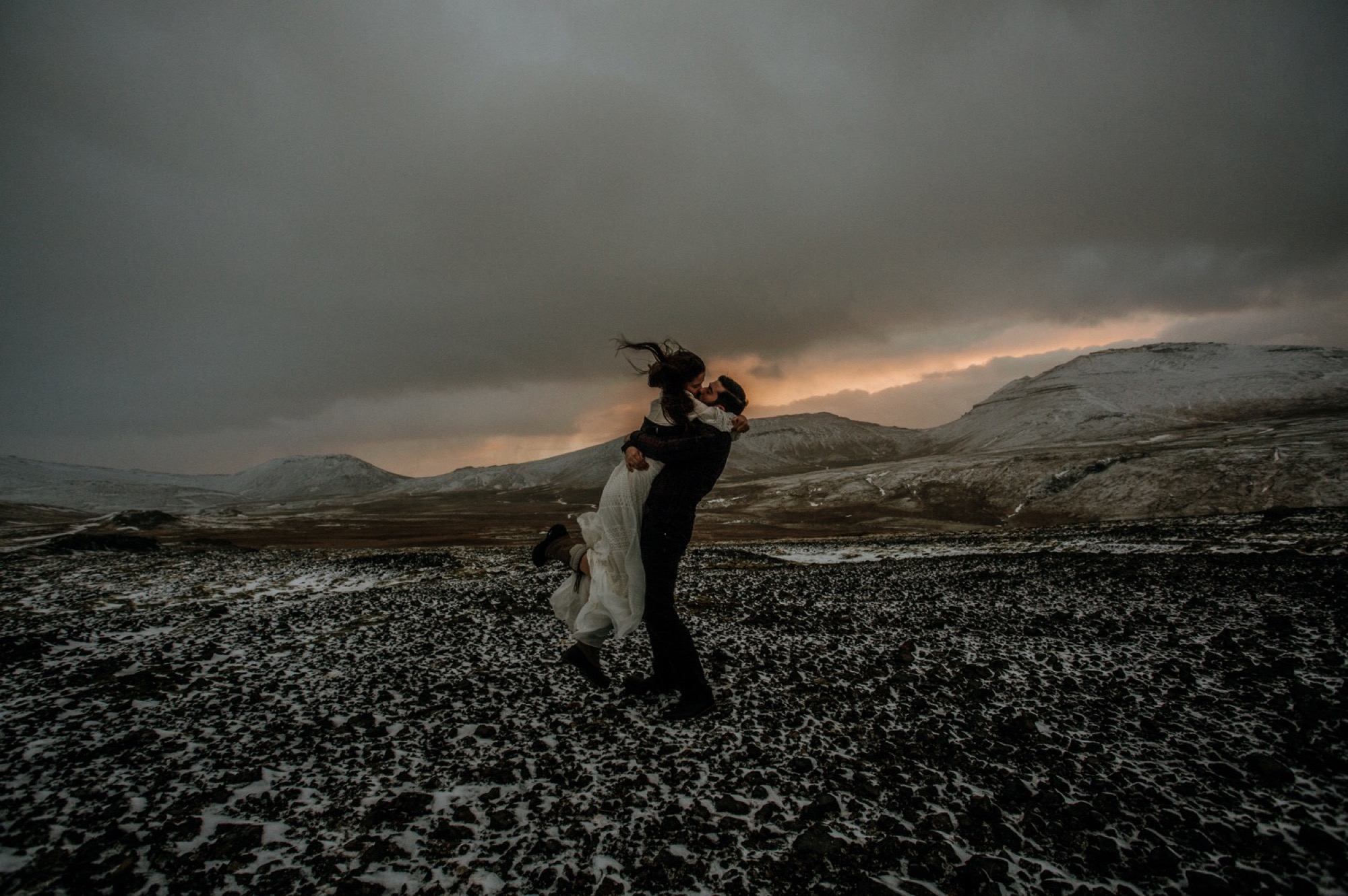 iceland elopement mountain top