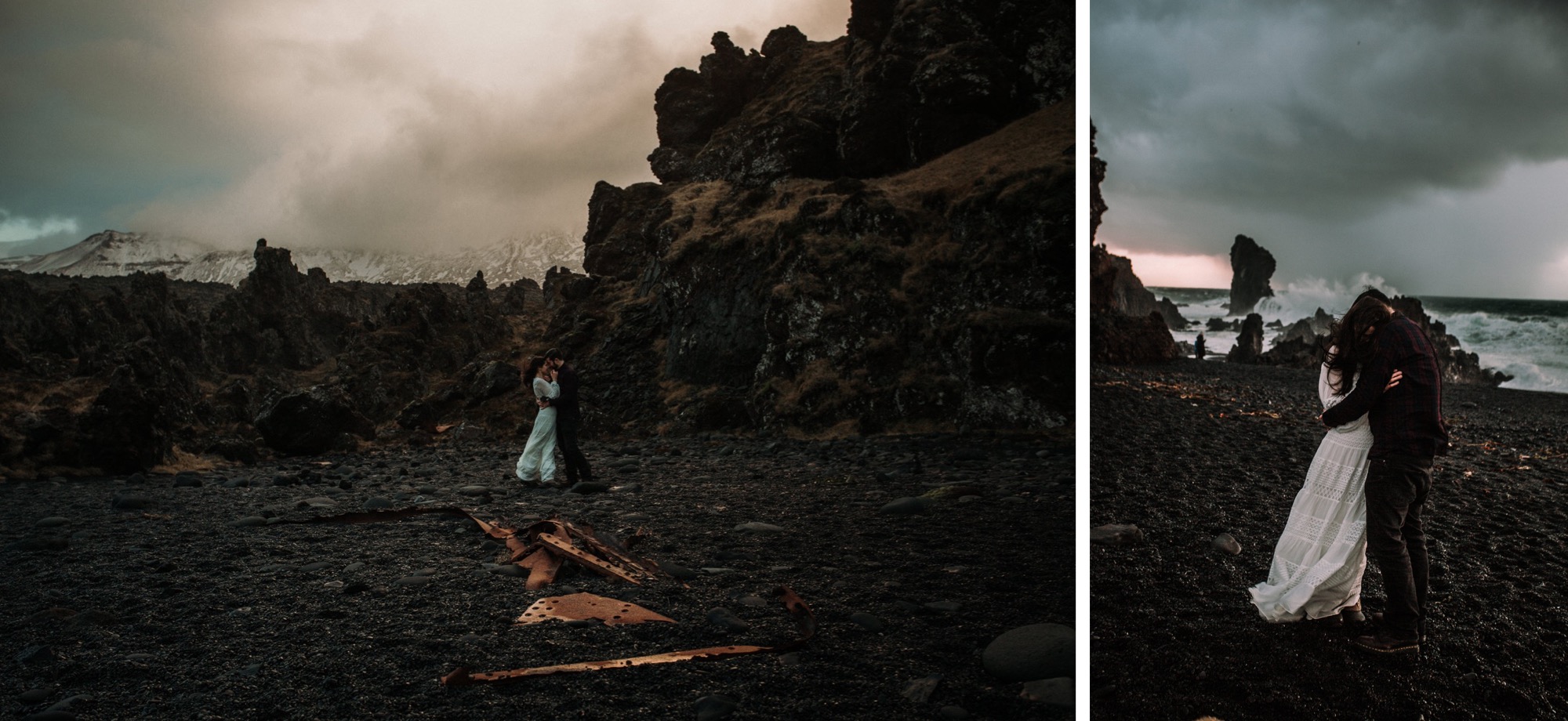 iceland elopement black beach