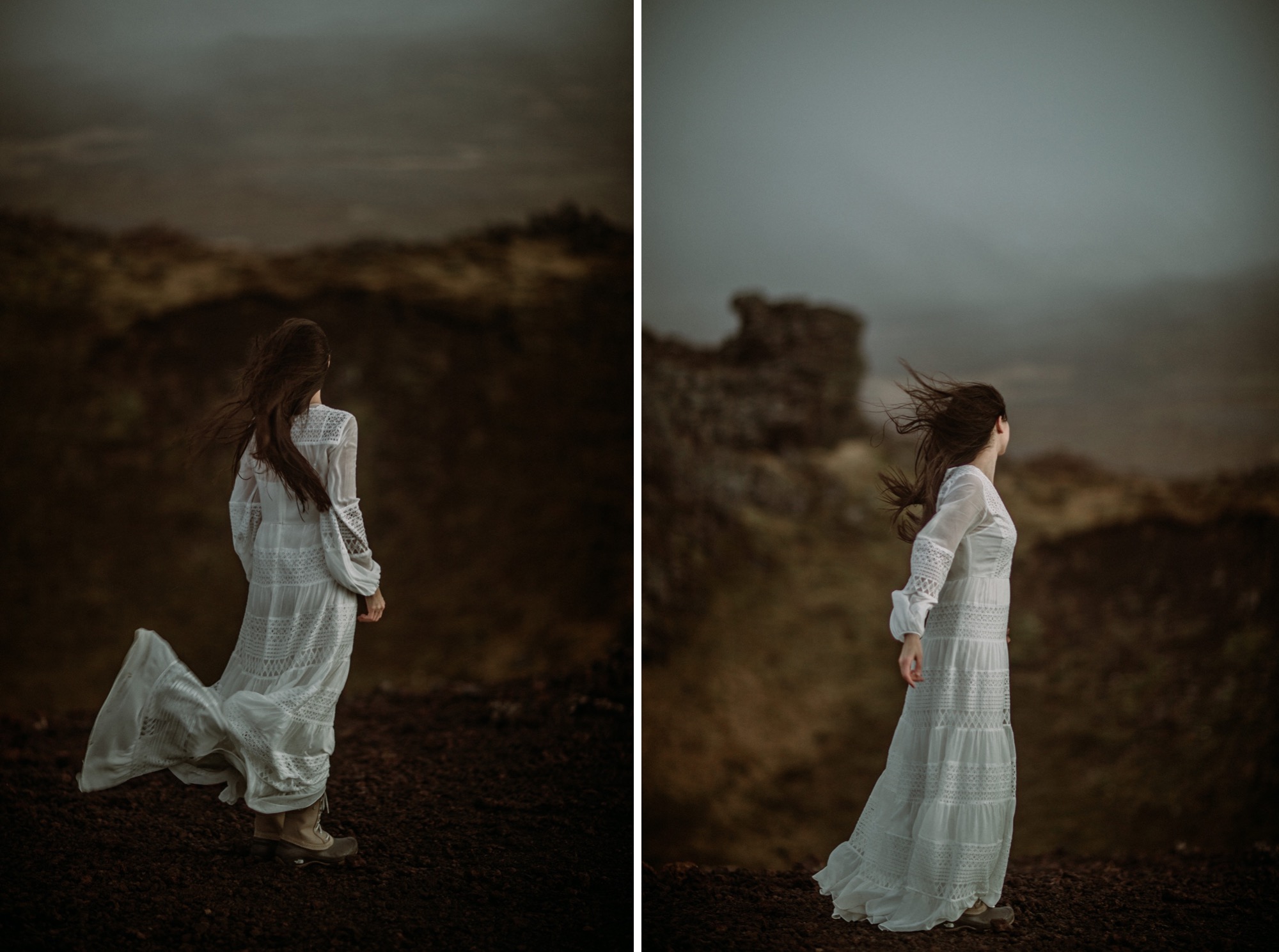 iceland elopement on volcano