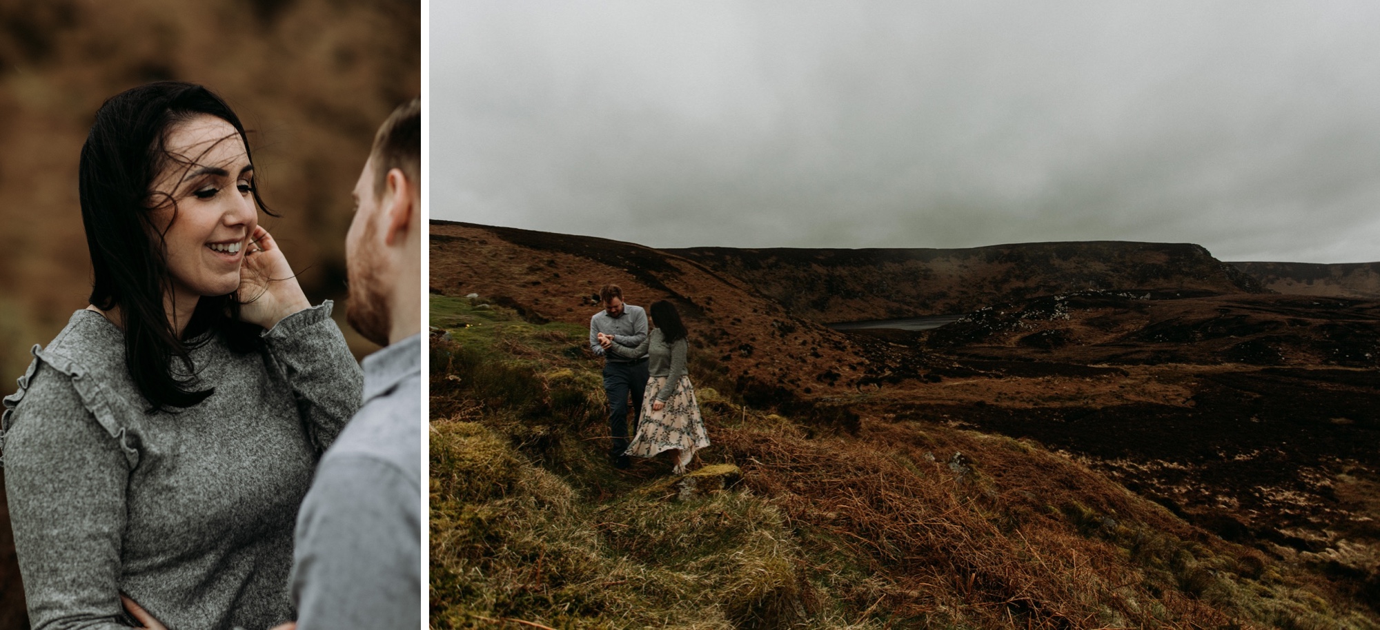 cute wicklow mountains Ireland engagement photos