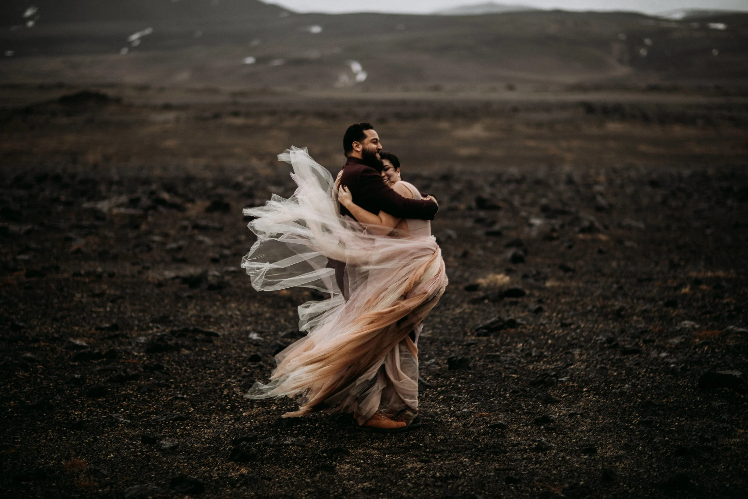 Skógafoss Waterfall Iceland Elopement in Handmade Dress | Iceland Wedding Photographer