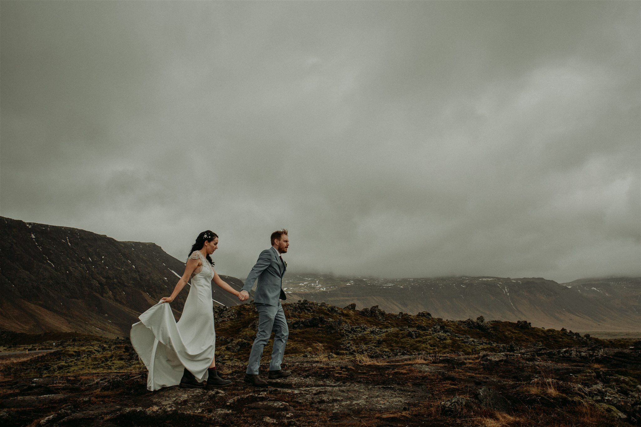 Iceland elopement couple in snæfellsnes Budir church | zakas photography
