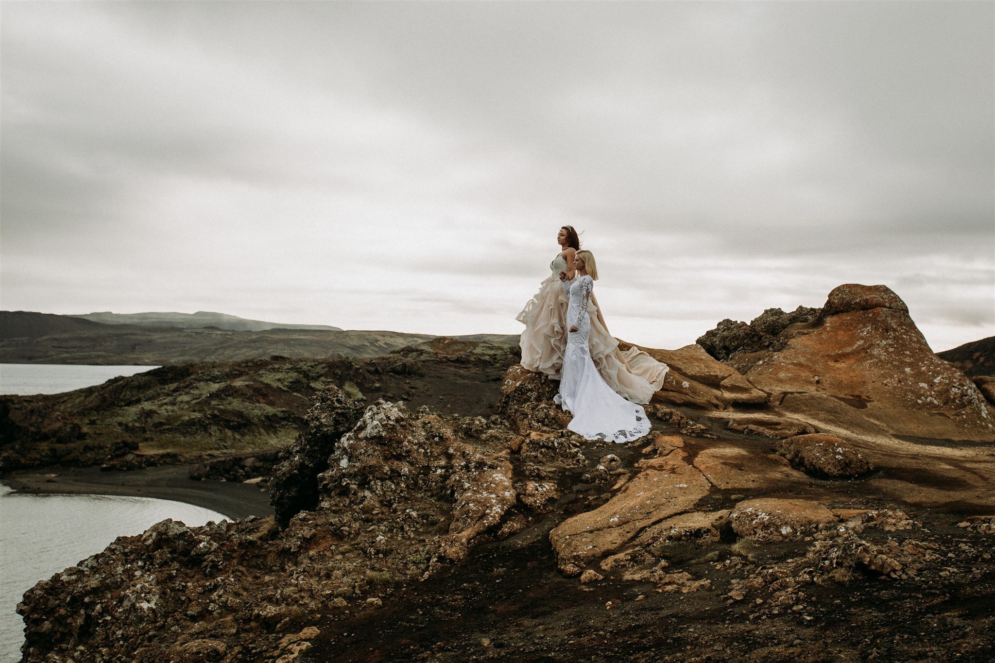 LGBTQ+ elopement photos in iceland | two brides at elopement in Iceland | zakas photography 
