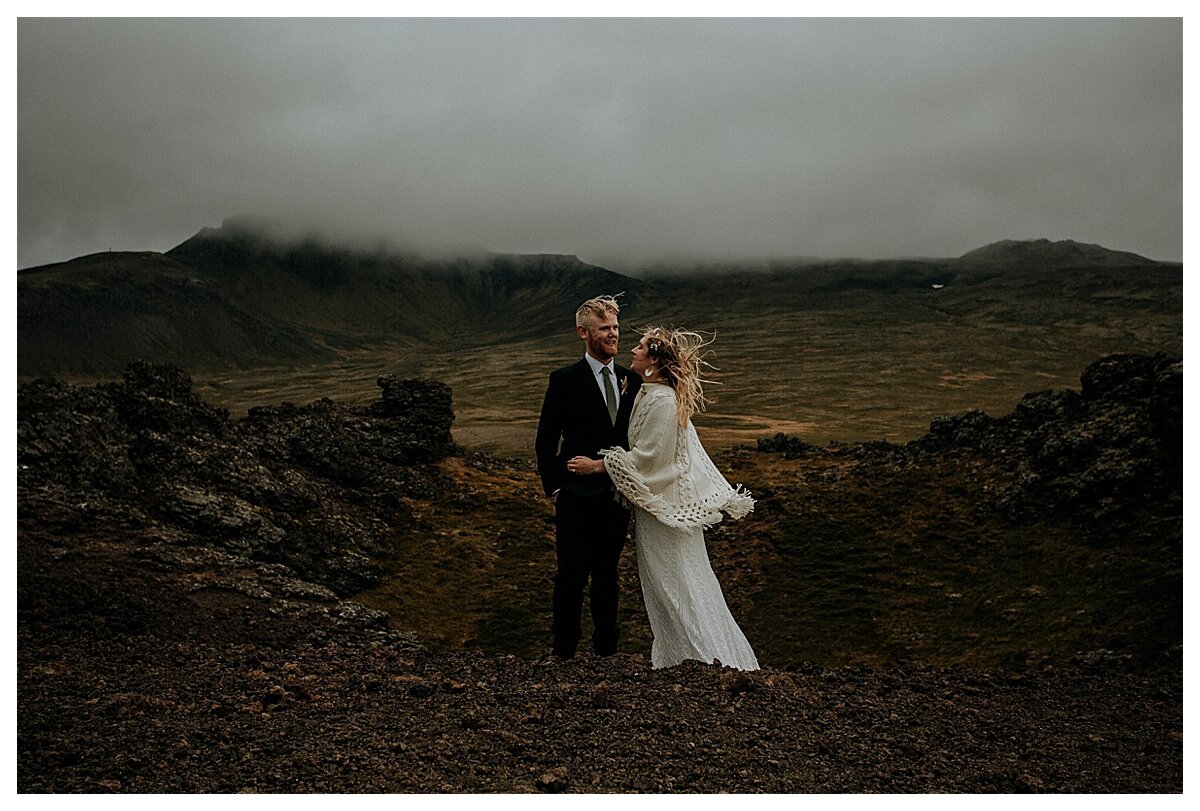 best moody romantic elopement photos in snæfellsnes