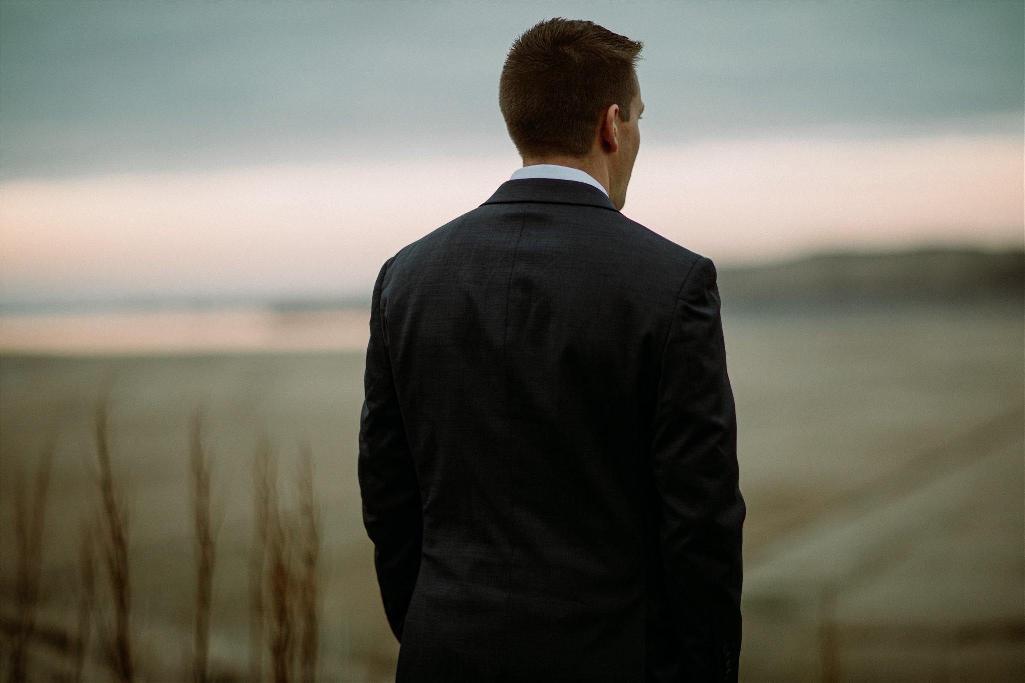 Iceland Elopement getting ready photo of groom at first look by Iceland elopement photographer &amp; planner