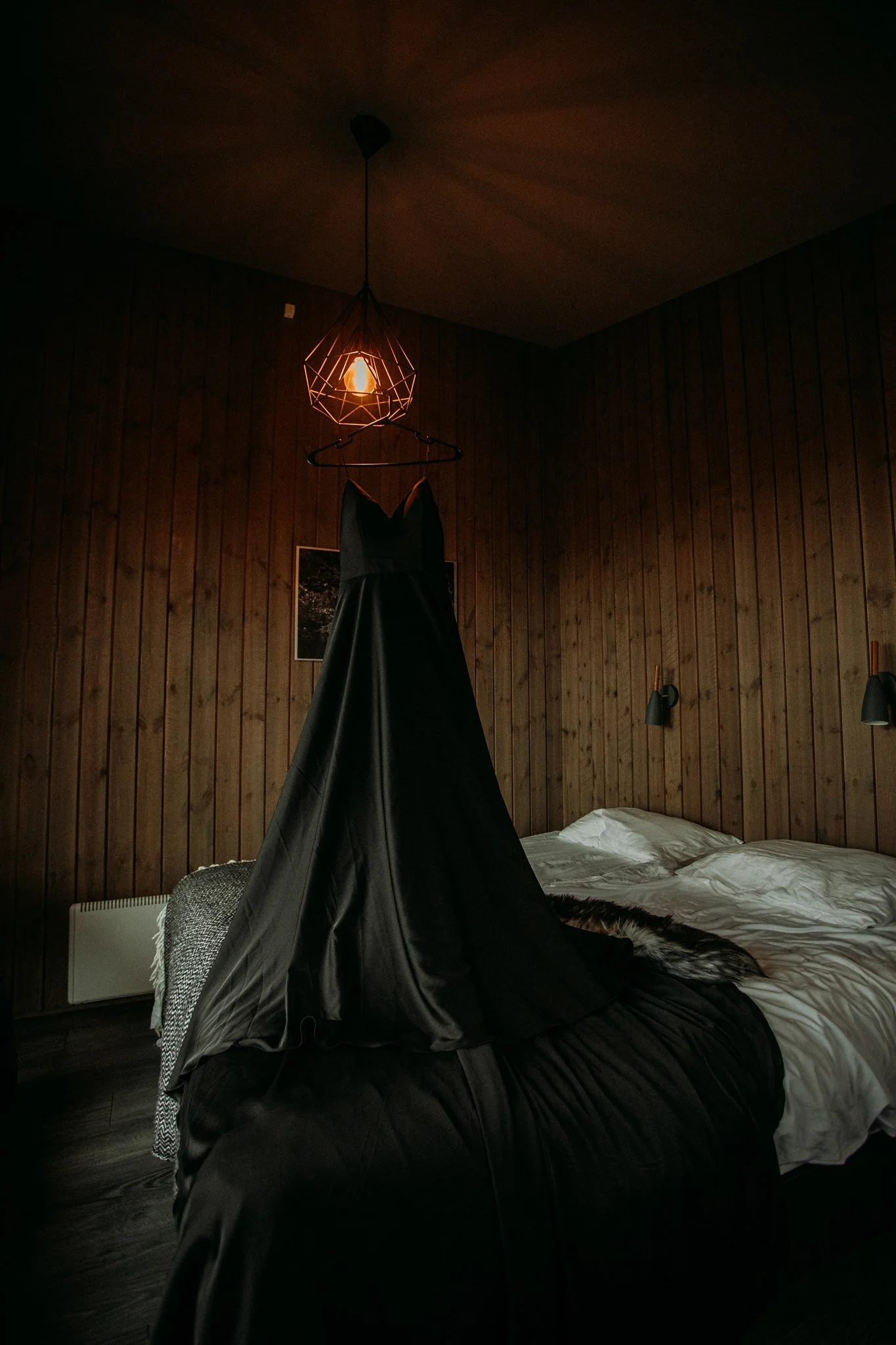 iceland elopement black wedding dress