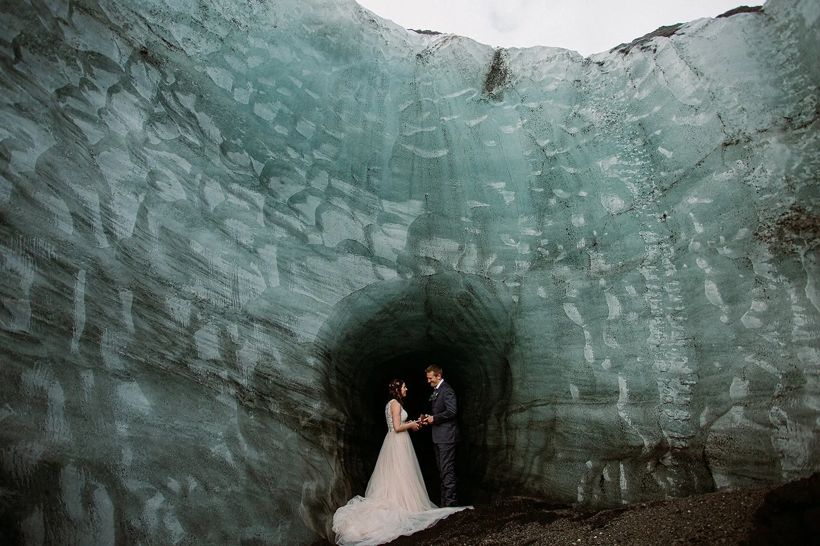 Custom Package Iceland Elopement with Local Elopement Photographer and Planner -- Private Ice Cave Glacier Elopement 