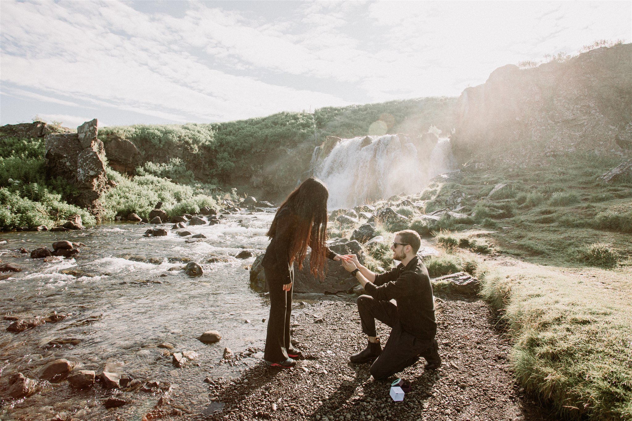 Iceland Waterfall Secret Marriage Proposal