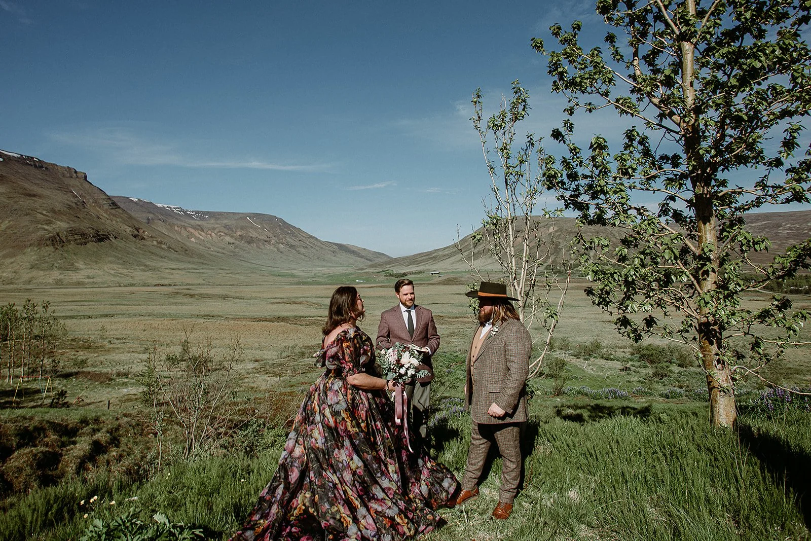 private Iceland elopement in black wedding dress
