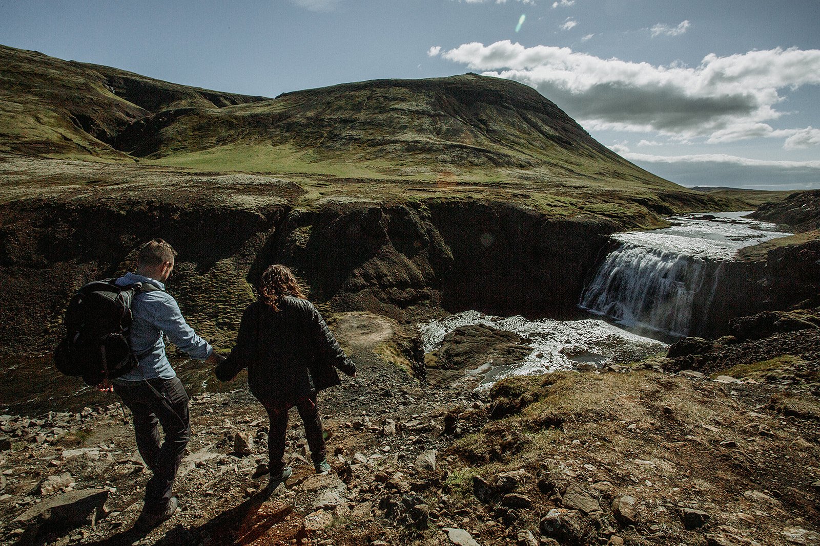 private Iceland proposal at waterfall