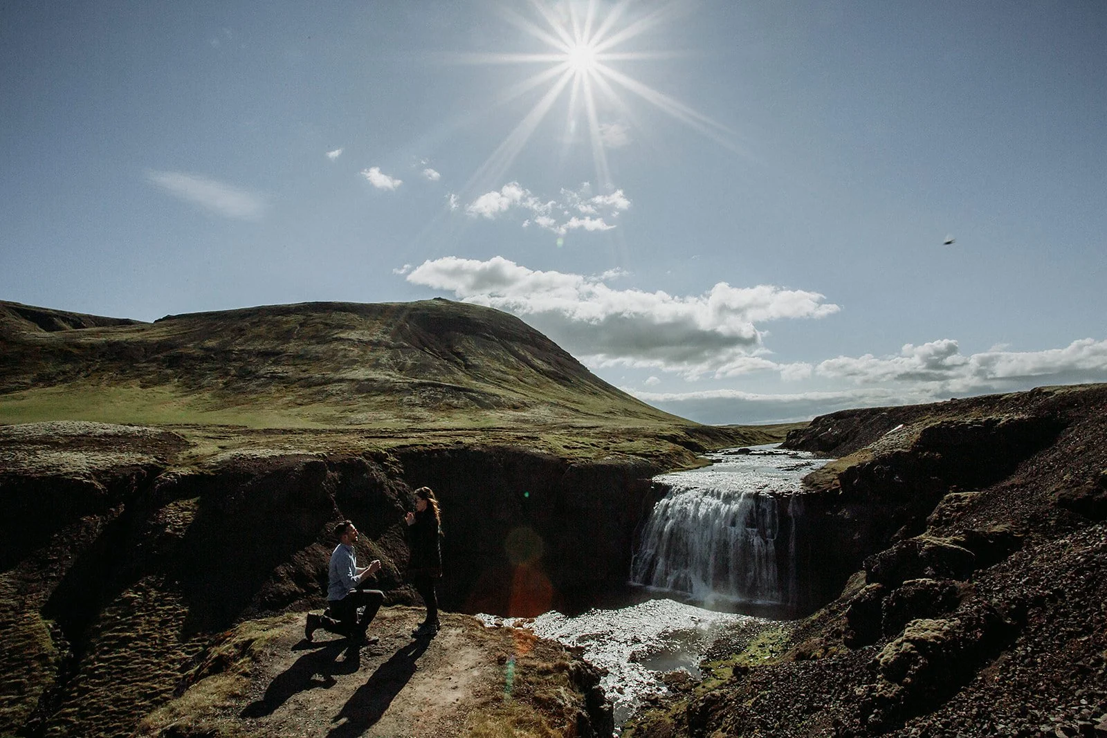 private Iceland proposal at waterfall
