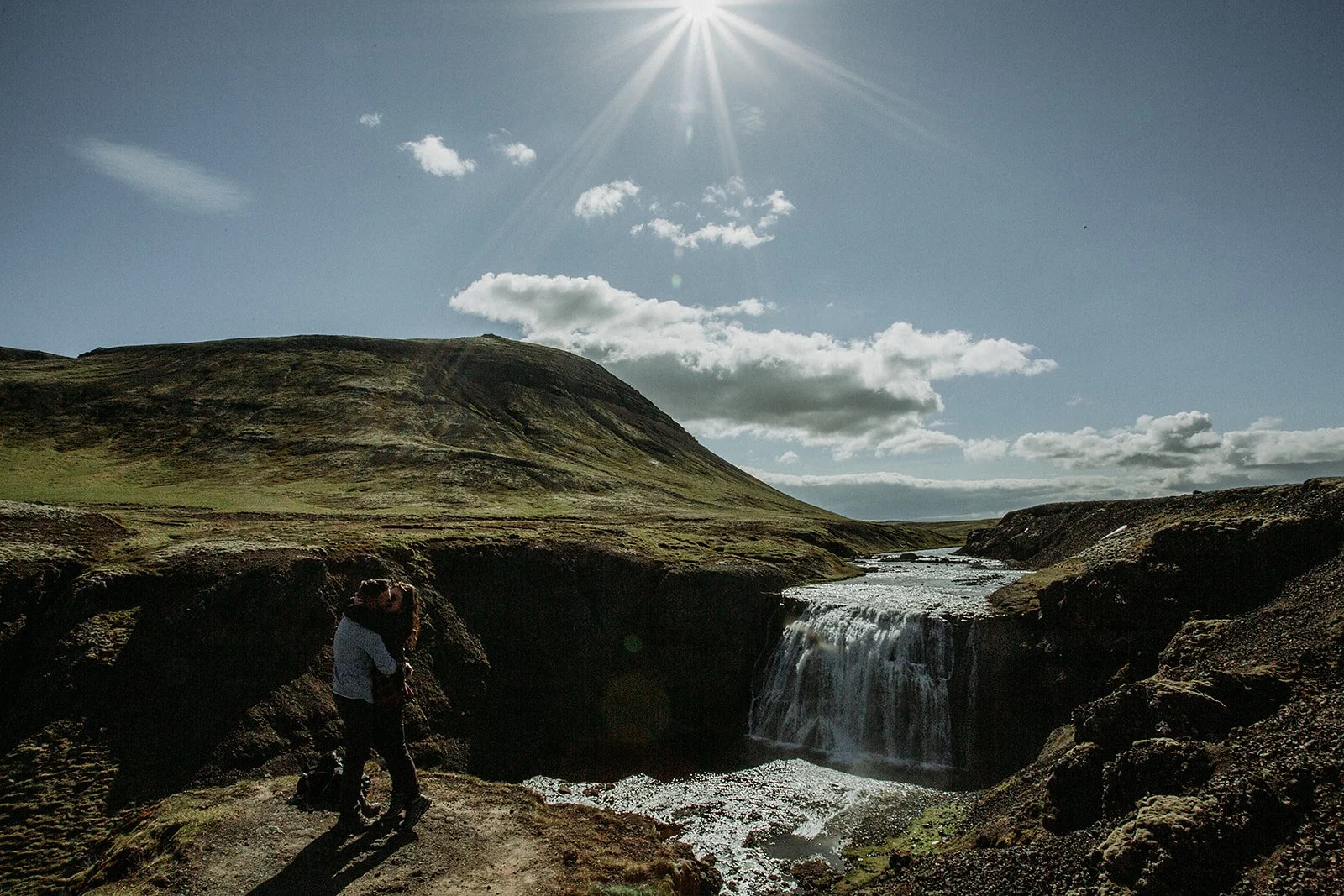private Iceland proposal at waterfall