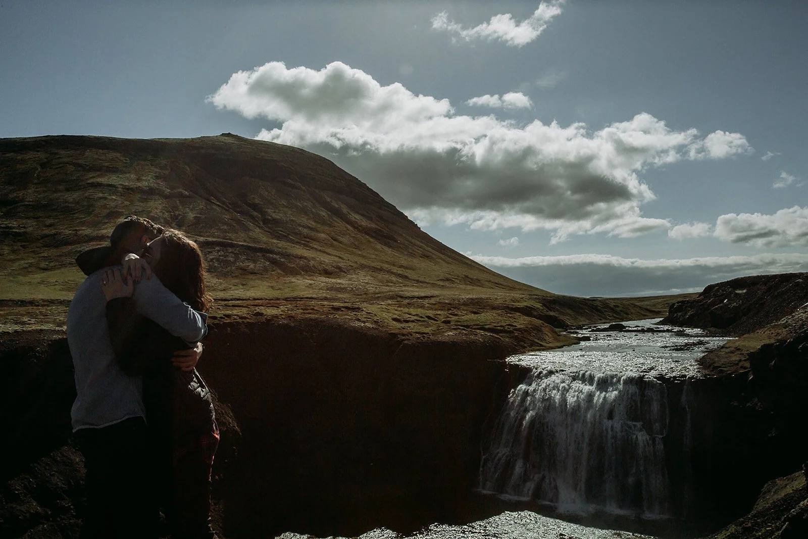 private Iceland proposal at waterfall