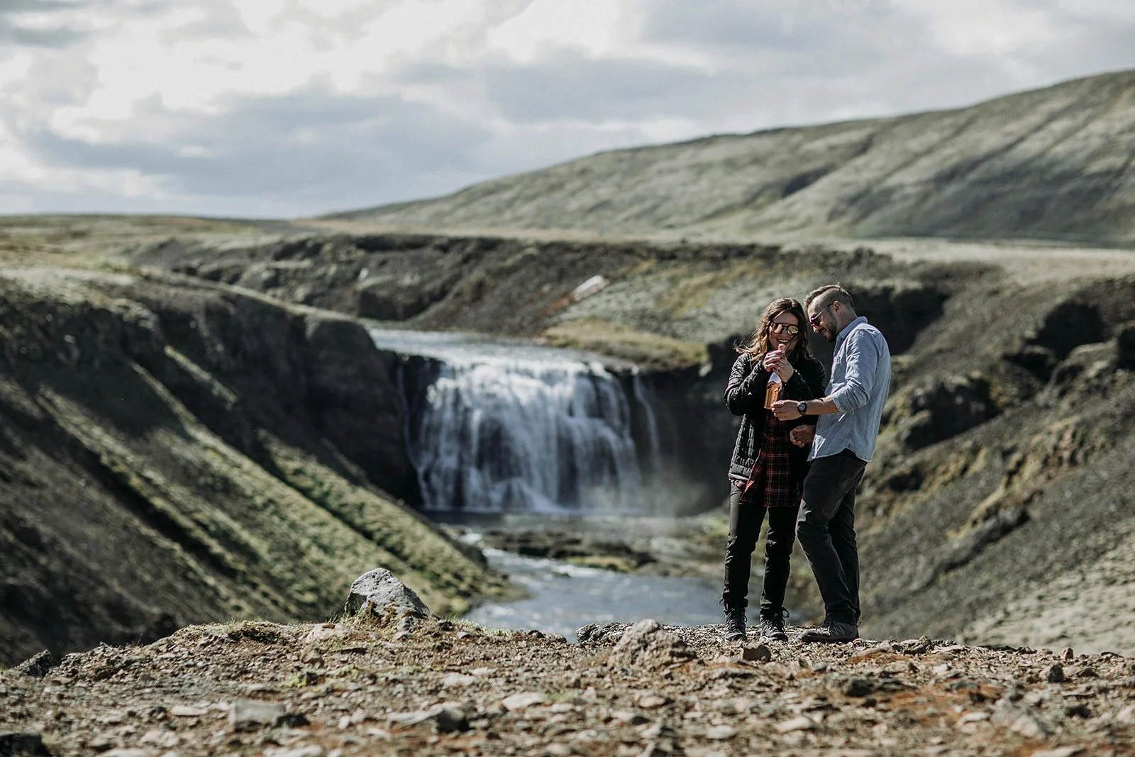private Iceland proposal at waterfall