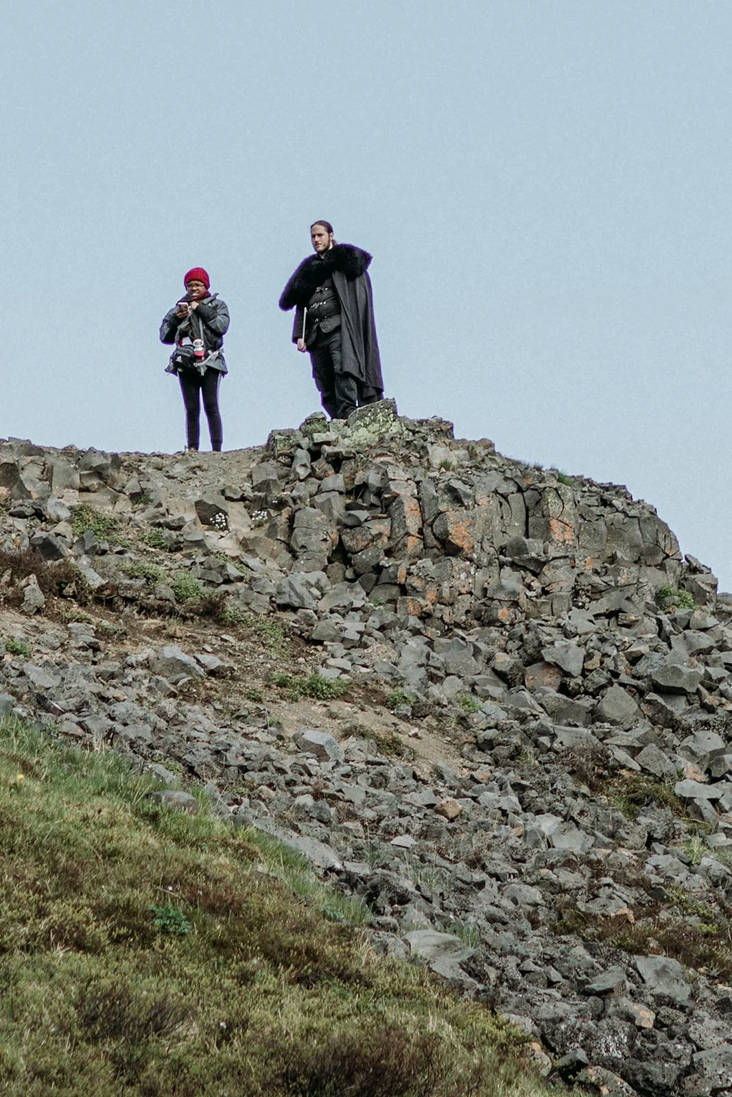 Jon Snow in Iceland waterfall 