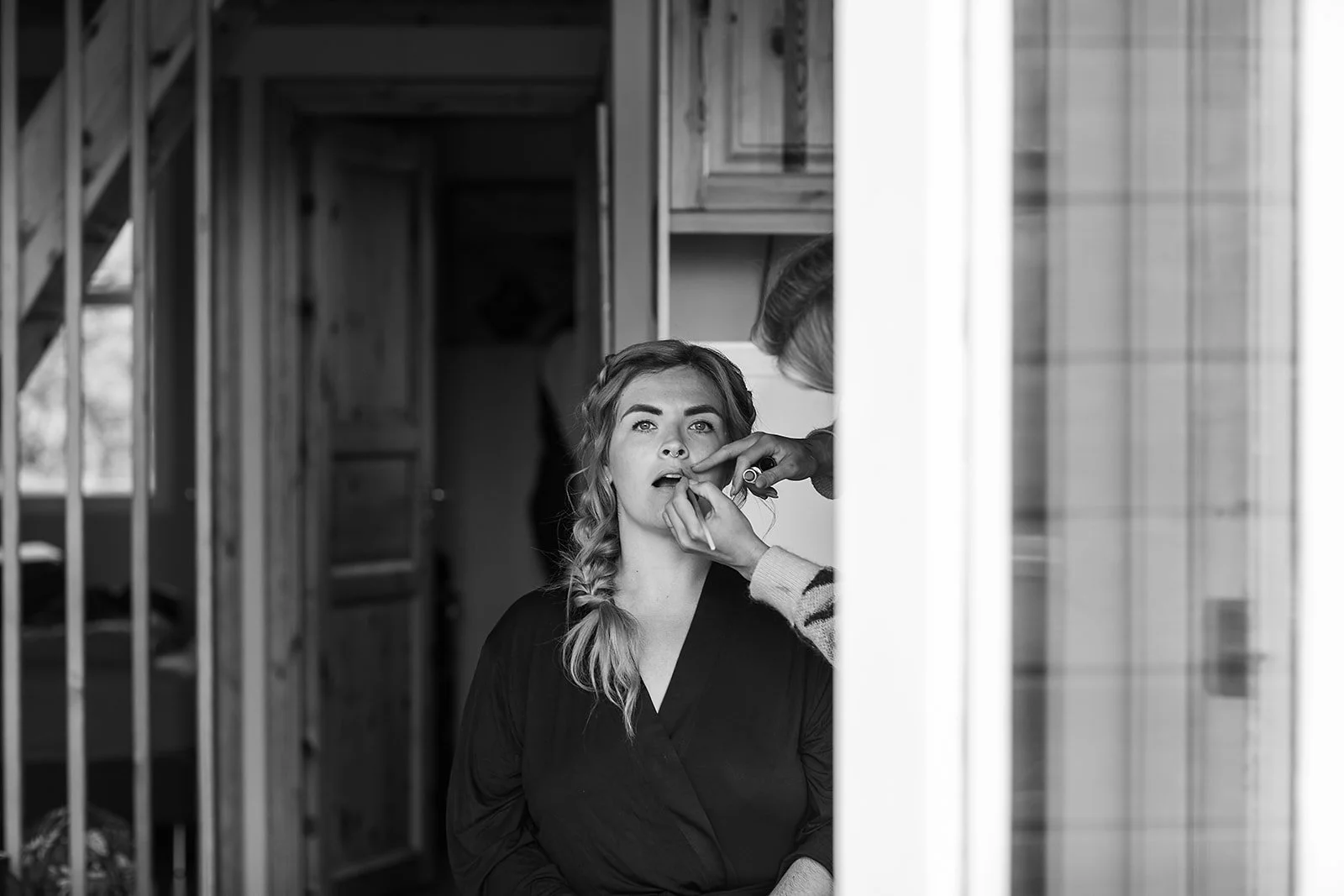 Iceland elopement photographer -- photos of Iceland elopement couple getting ready