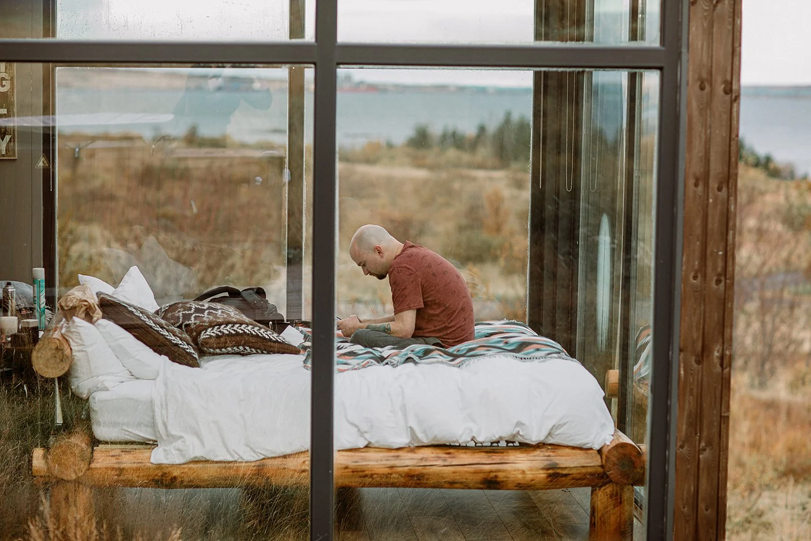 A Private Multi-Area Iceland Elopement in glass cabin