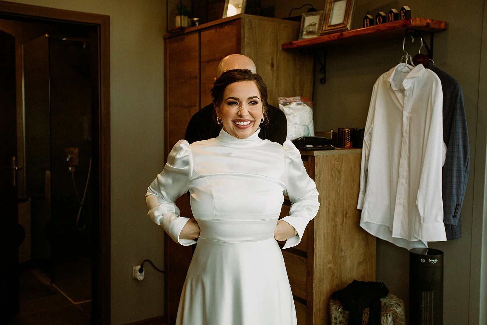 A Private Multi-Area Iceland Elopement with wedding details couple getting ready