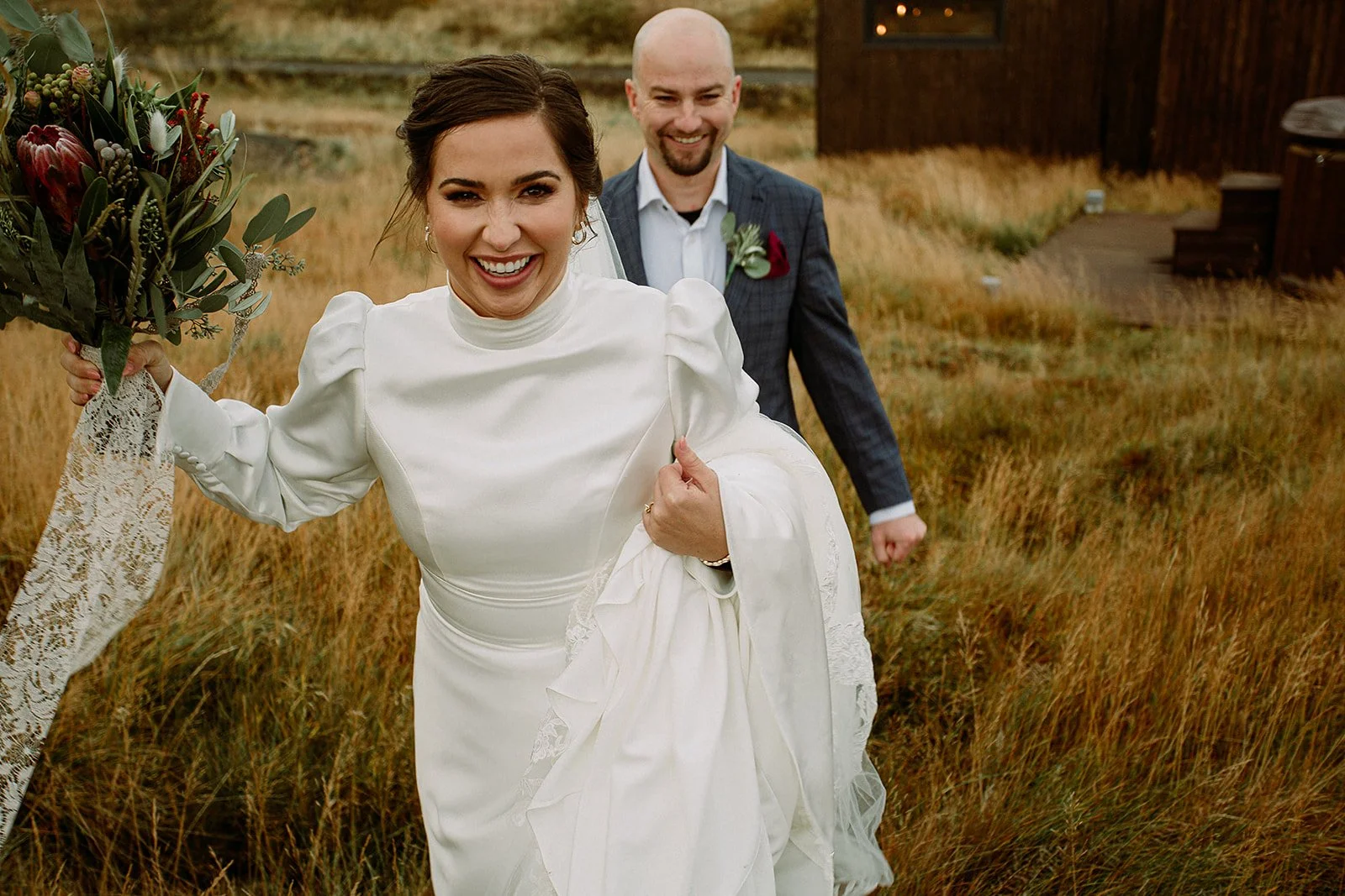 A Private Multi-Area Iceland Elopement by Steph Zakas Photography with wedding couple at private secluded ceremony