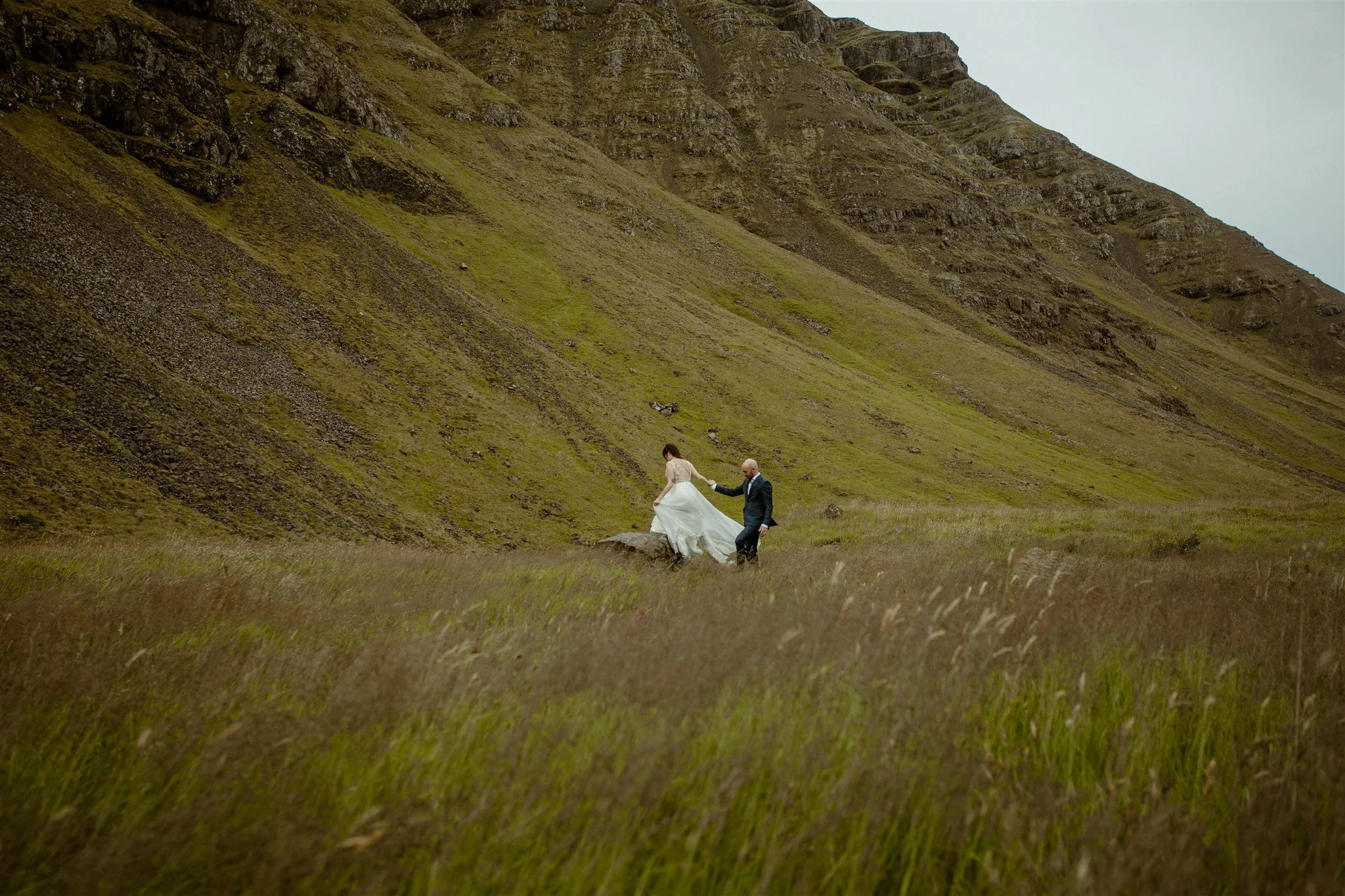  A Private Lake Iceland Elopement Starting in Reykjavík with Guests by Iceland elopement photographer &amp; planner Steph Zakas — couple on an adventure for elopement photos at a mountain 