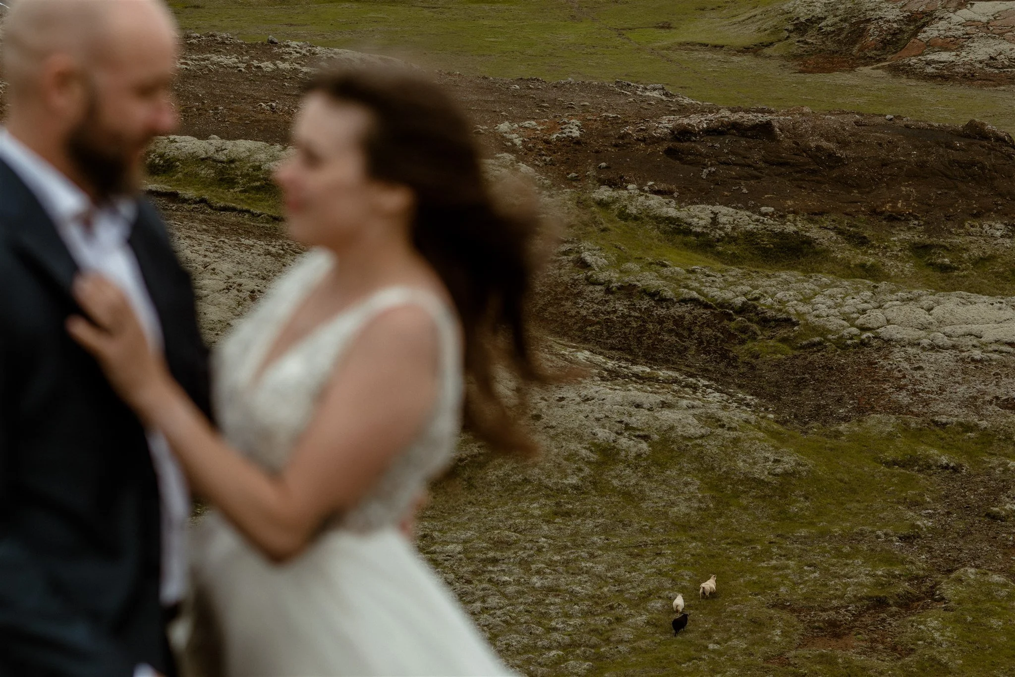  A Private Lake Iceland Elopement Starting in Reykjavík with Guests by Iceland elopement photographer &amp; planner Steph Zakas — couple on an adventure for elopement photos at a volcanic area  