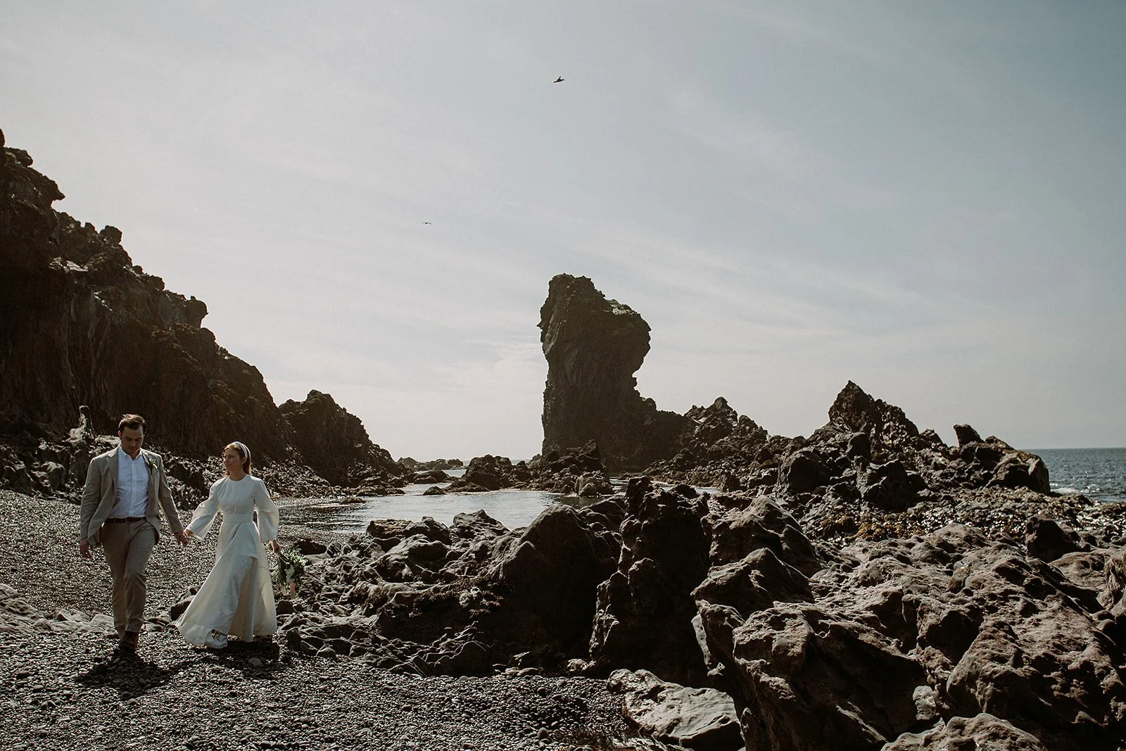 Iceland elopement on black sand beach by local Iceland elopement photographer & planner Steph Zakas