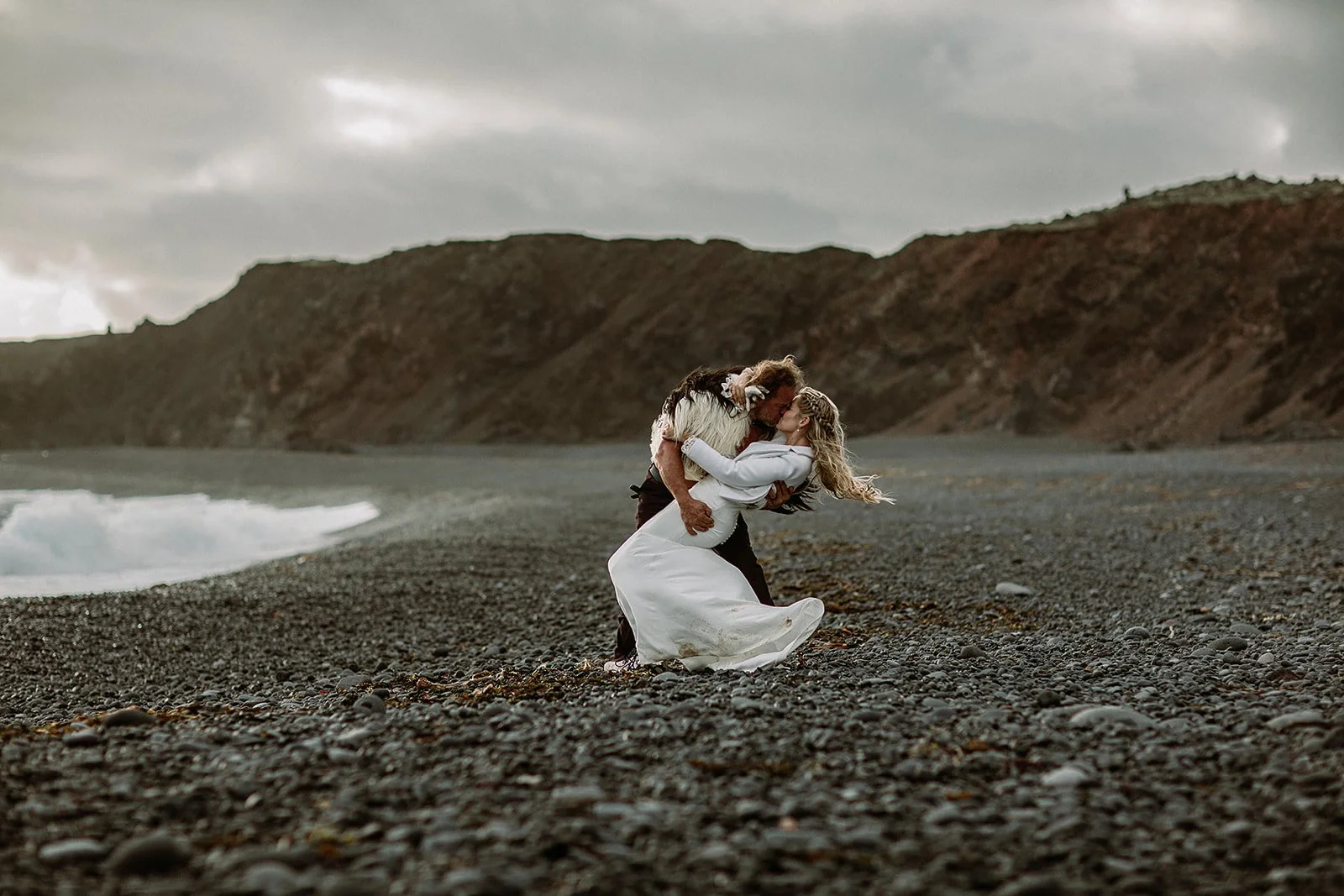Iceland elopement at black sand beach by local Iceland elopement photographer & planner Steph Zakas