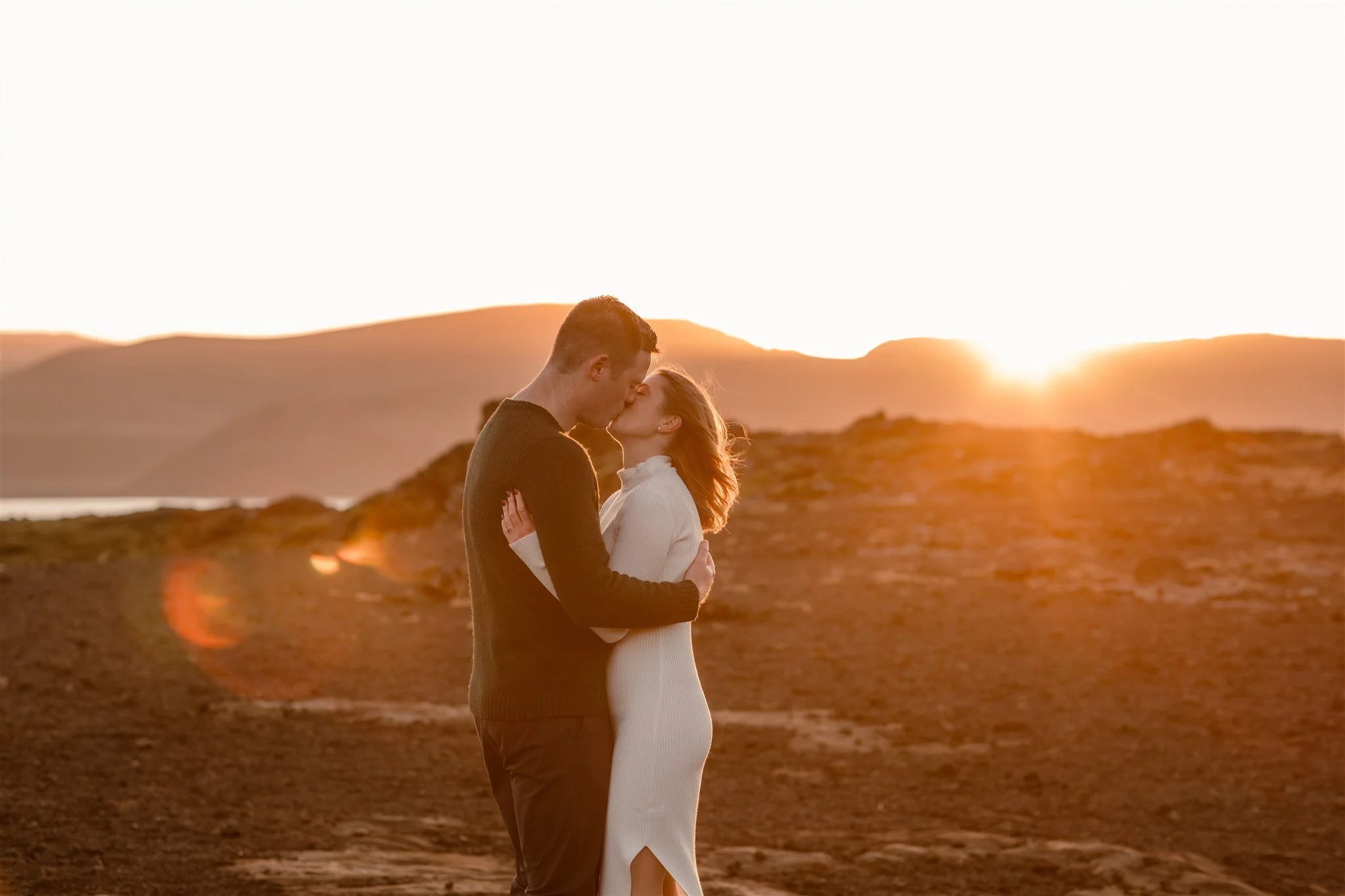Sunrise Iceland Engagement Photos At Volcanic Lake