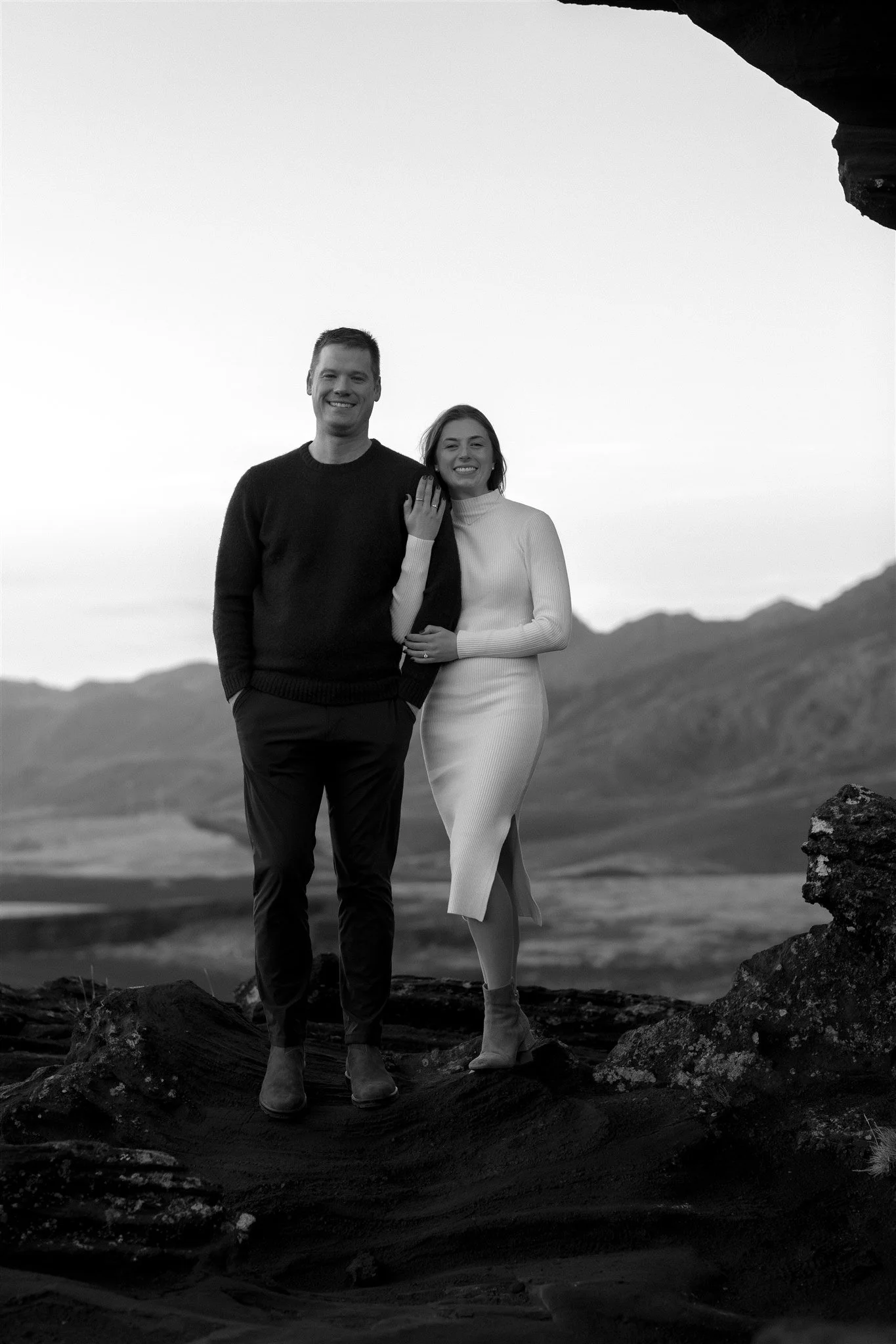  Iceland engagement photo with sunrise dreamy light with couple by water by Iceland engagement proposal photographer steph zakas 
