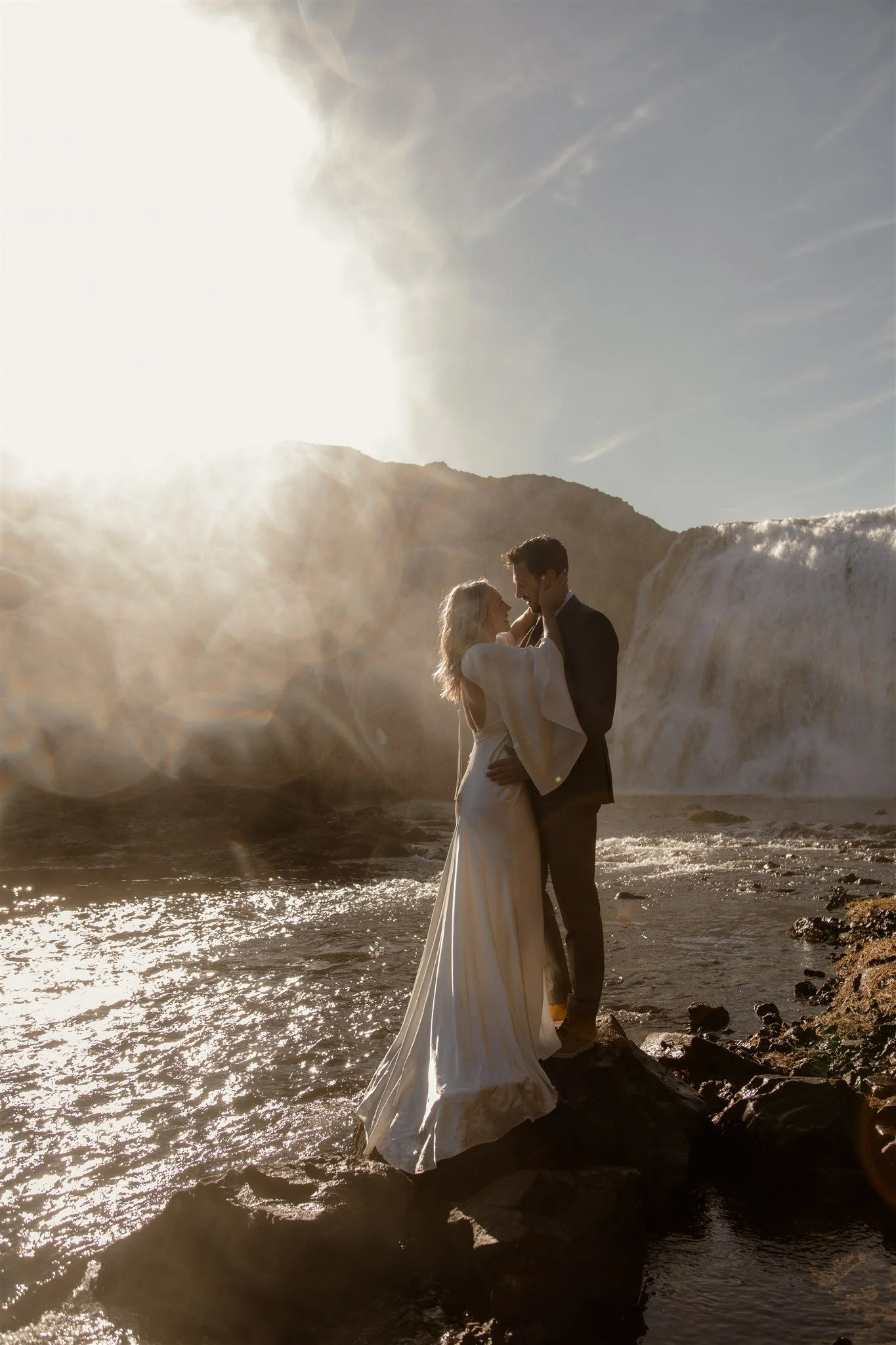 iceland elopement at private waterfall