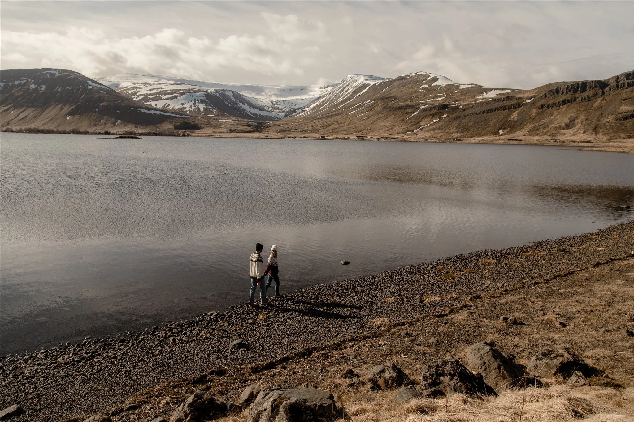 Iceland engagement photos in Icelandic sweaters 