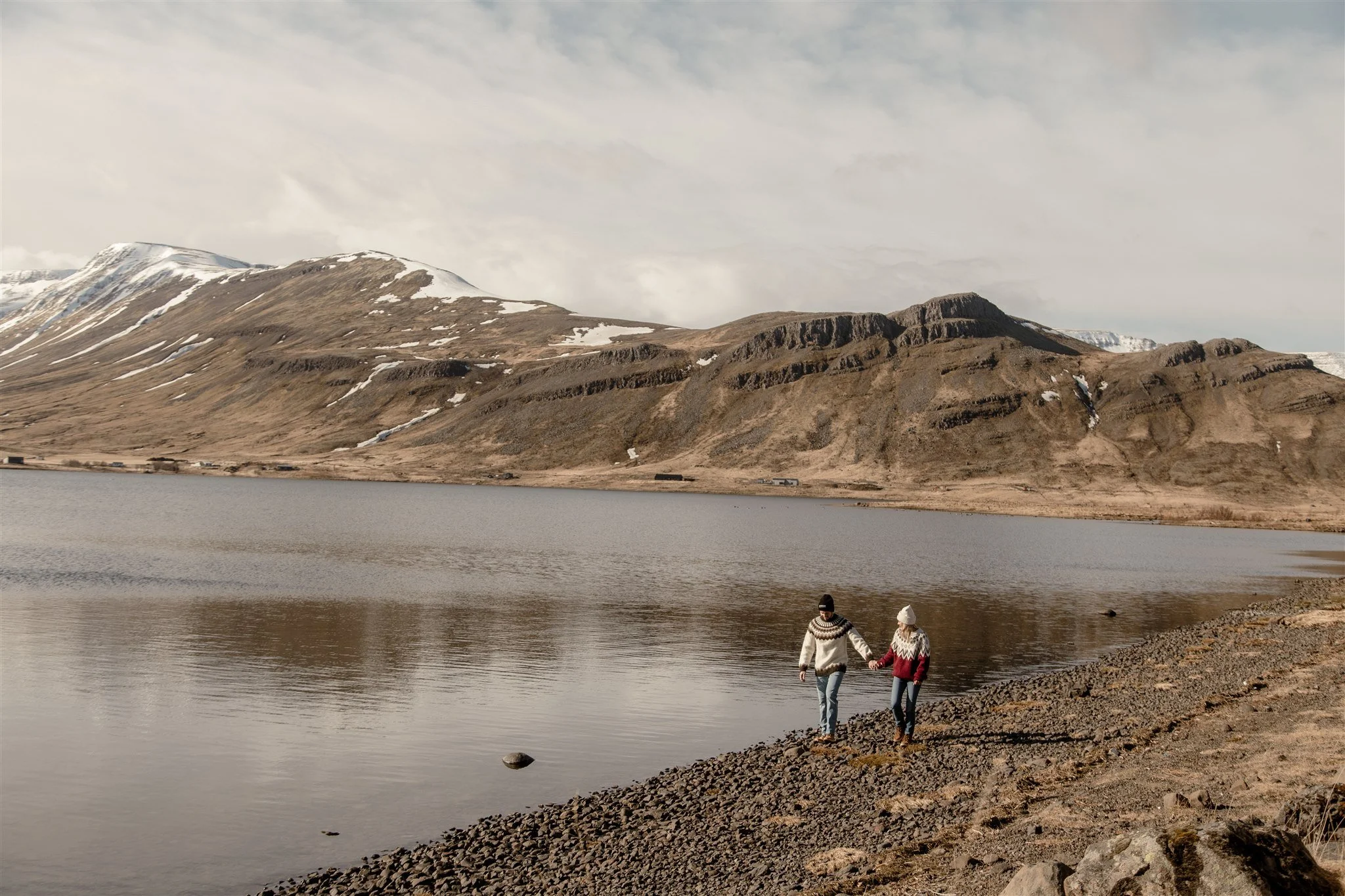 Iceland engagement photos in Icelandic sweaters 