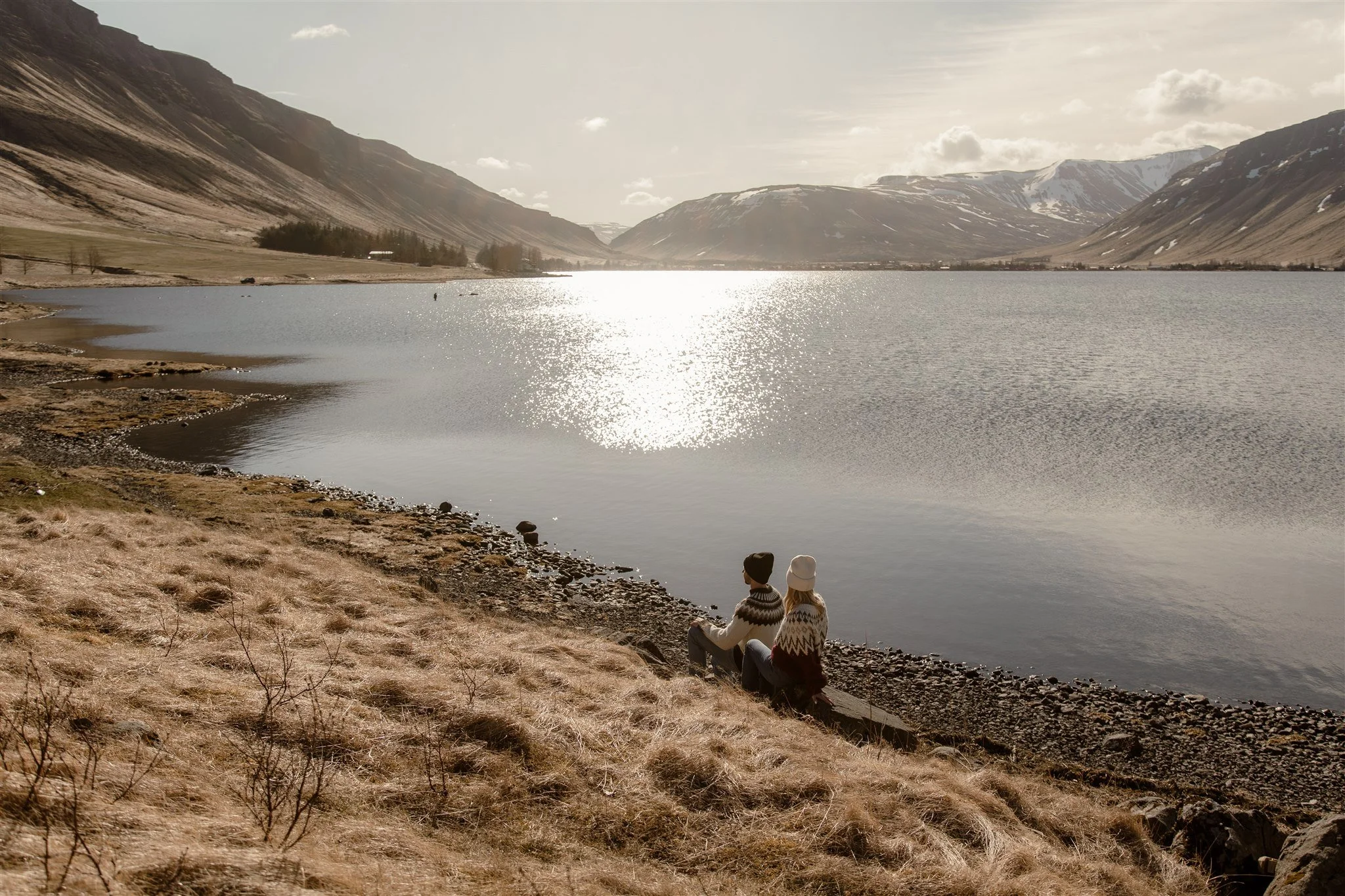 Iceland engagement photos in Icelandic sweaters 