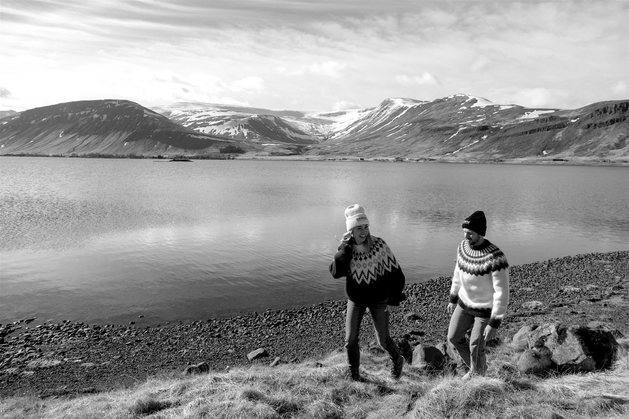 Iceland engagement photos in Icelandic sweaters 