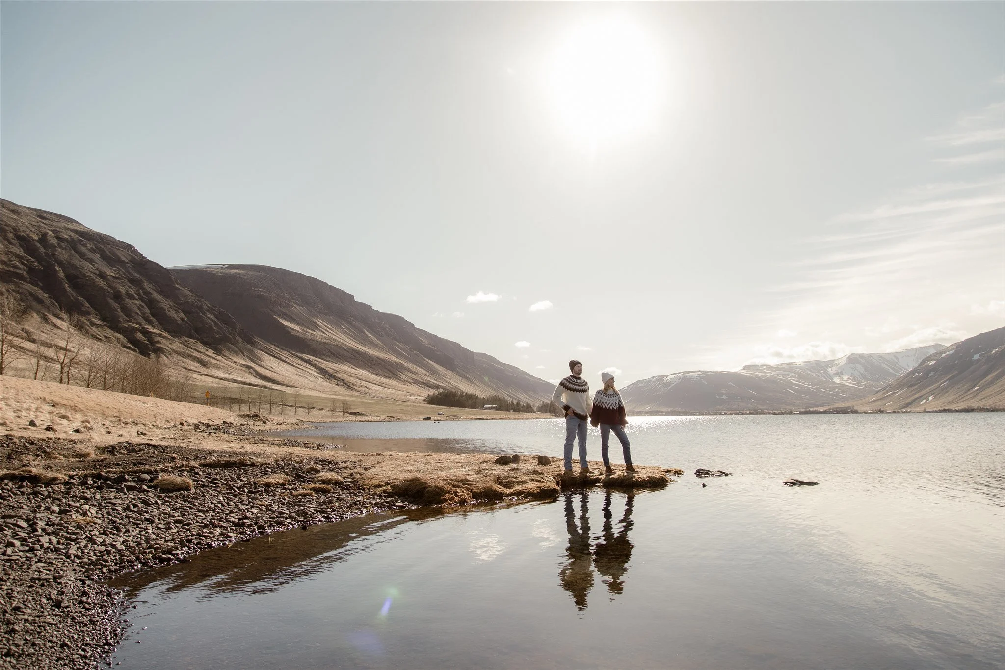 Iceland engagement photos in Icelandic sweaters 