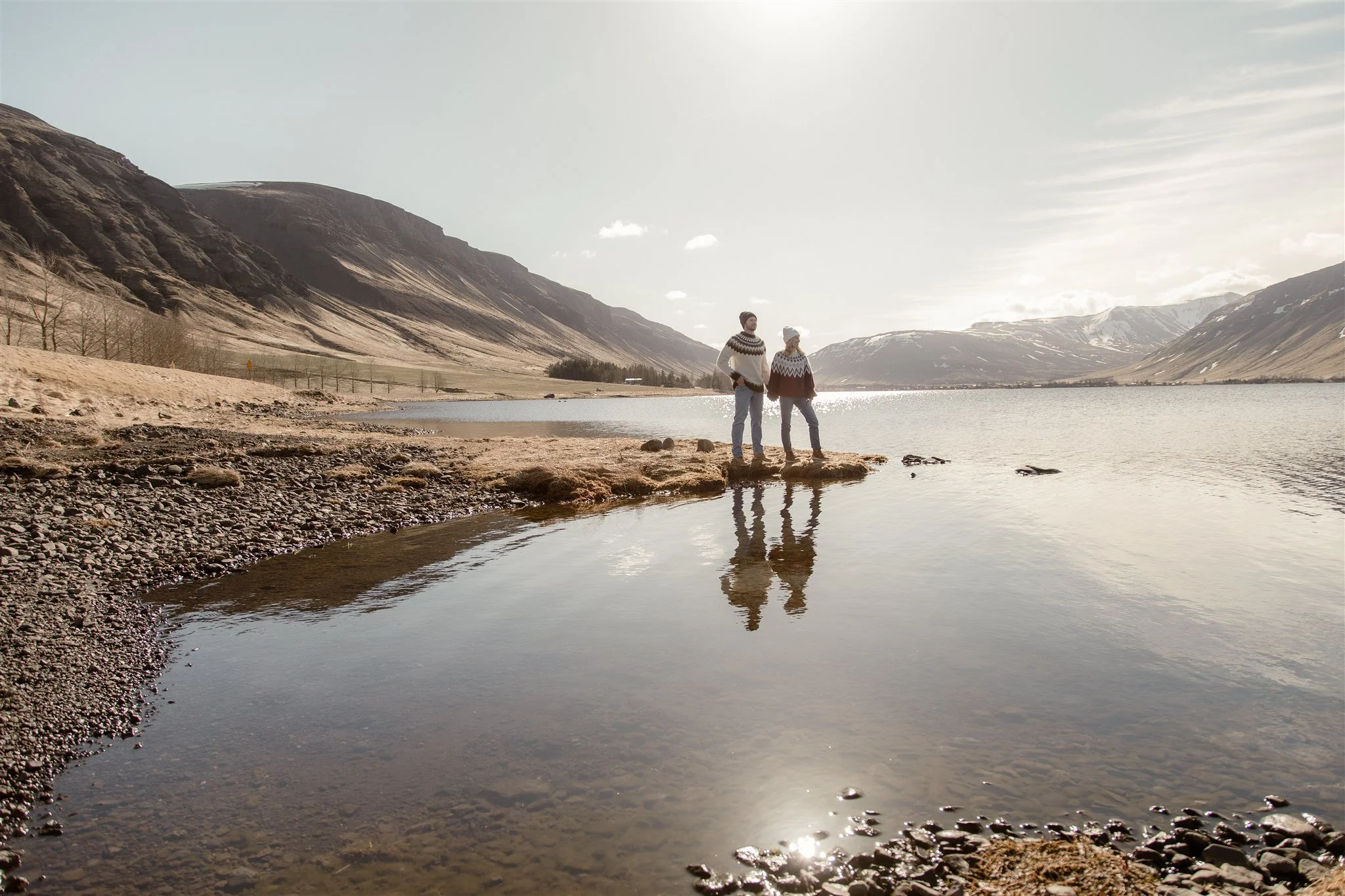Iceland engagement photos in Icelandic sweaters 