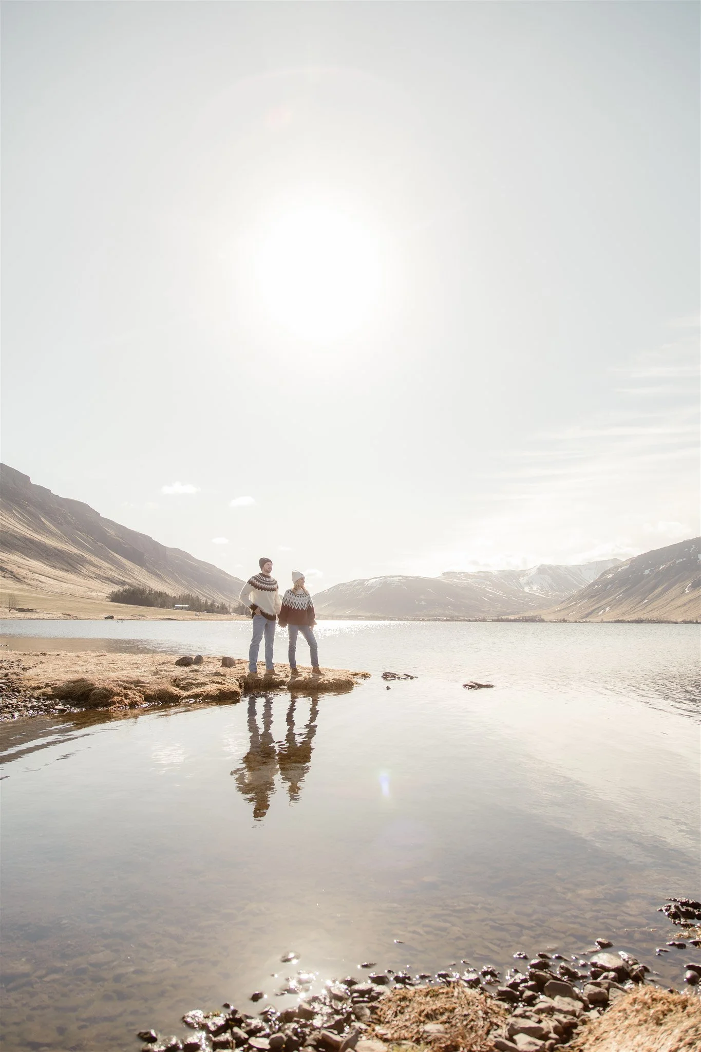 Iceland engagement photos in Icelandic sweaters 