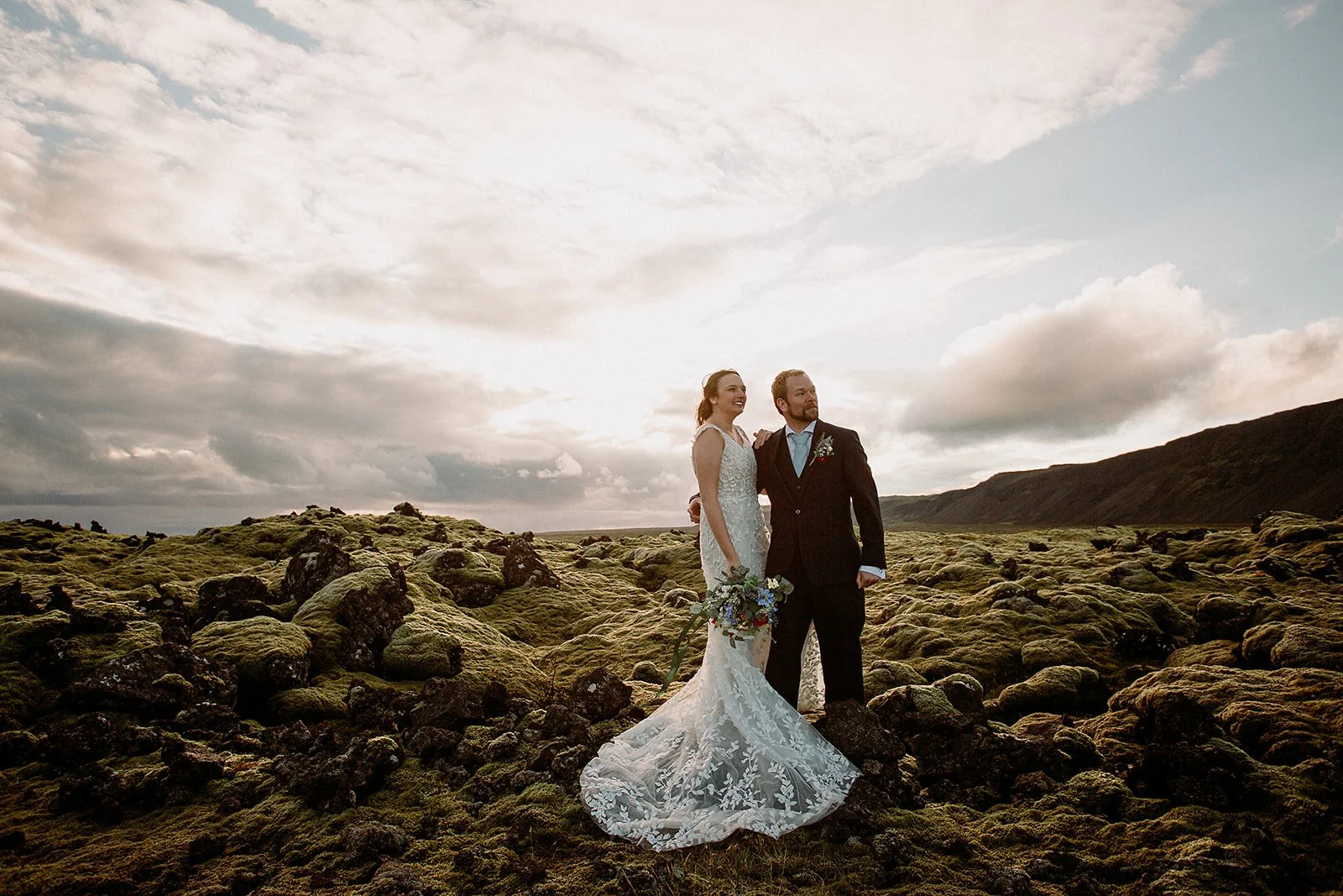 iceland elopement by moss field by iceland elopement photographer Steph zakas