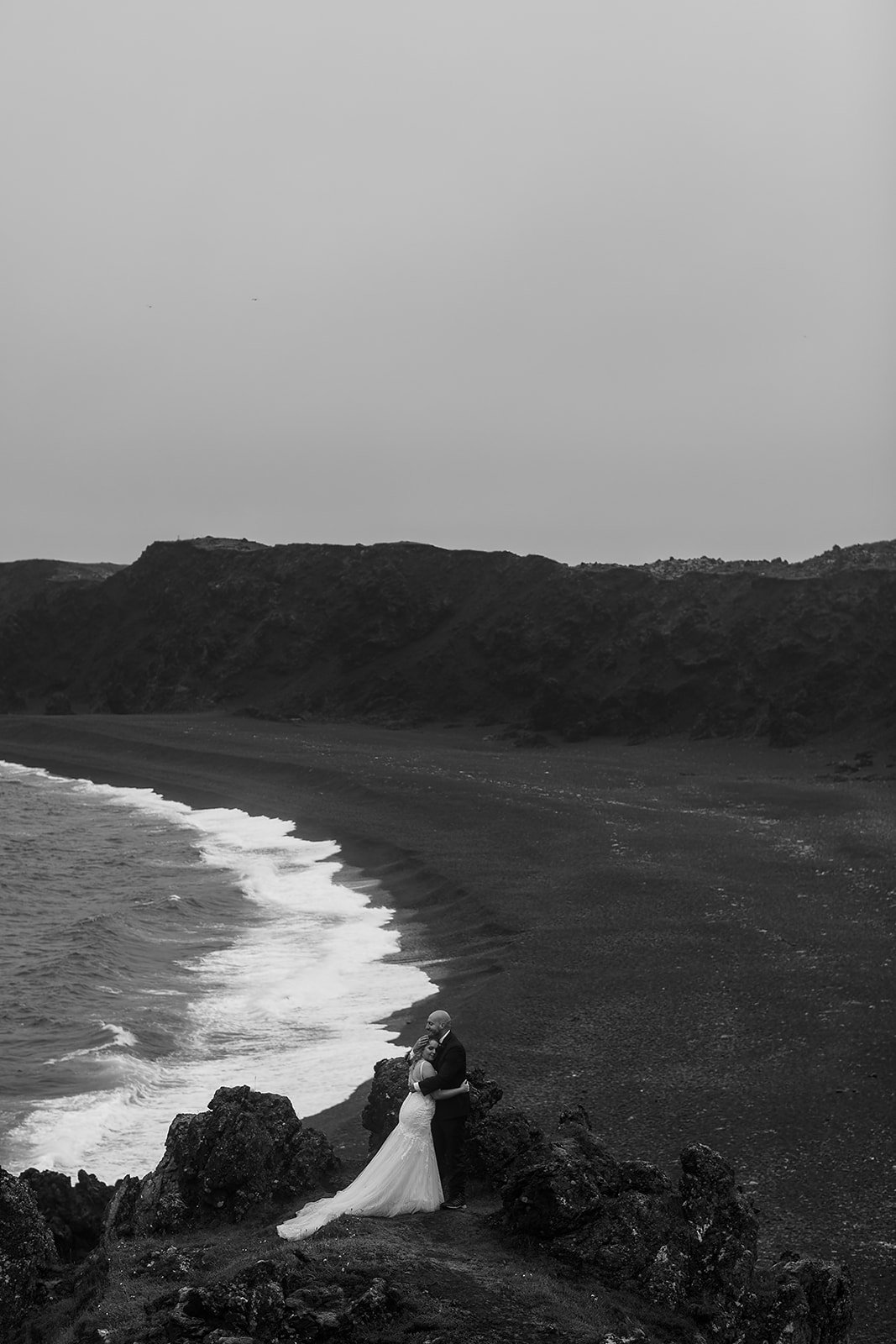 Iceland elopement at private black sand beach