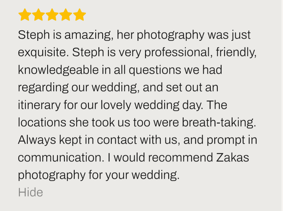 Iceland elopement review '' Steph is amazing, her Iceland elopement photography was just exquisite. Steph is very professional, friendly, knowledgeable in all questions we had regarding our wedding''