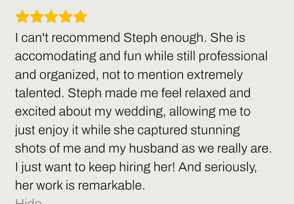 Iceland elopement review ''I can't recommend Steph enough for Iceland elopement. She is accomodating and fun while still professional and organized, not to mention extremely talented''