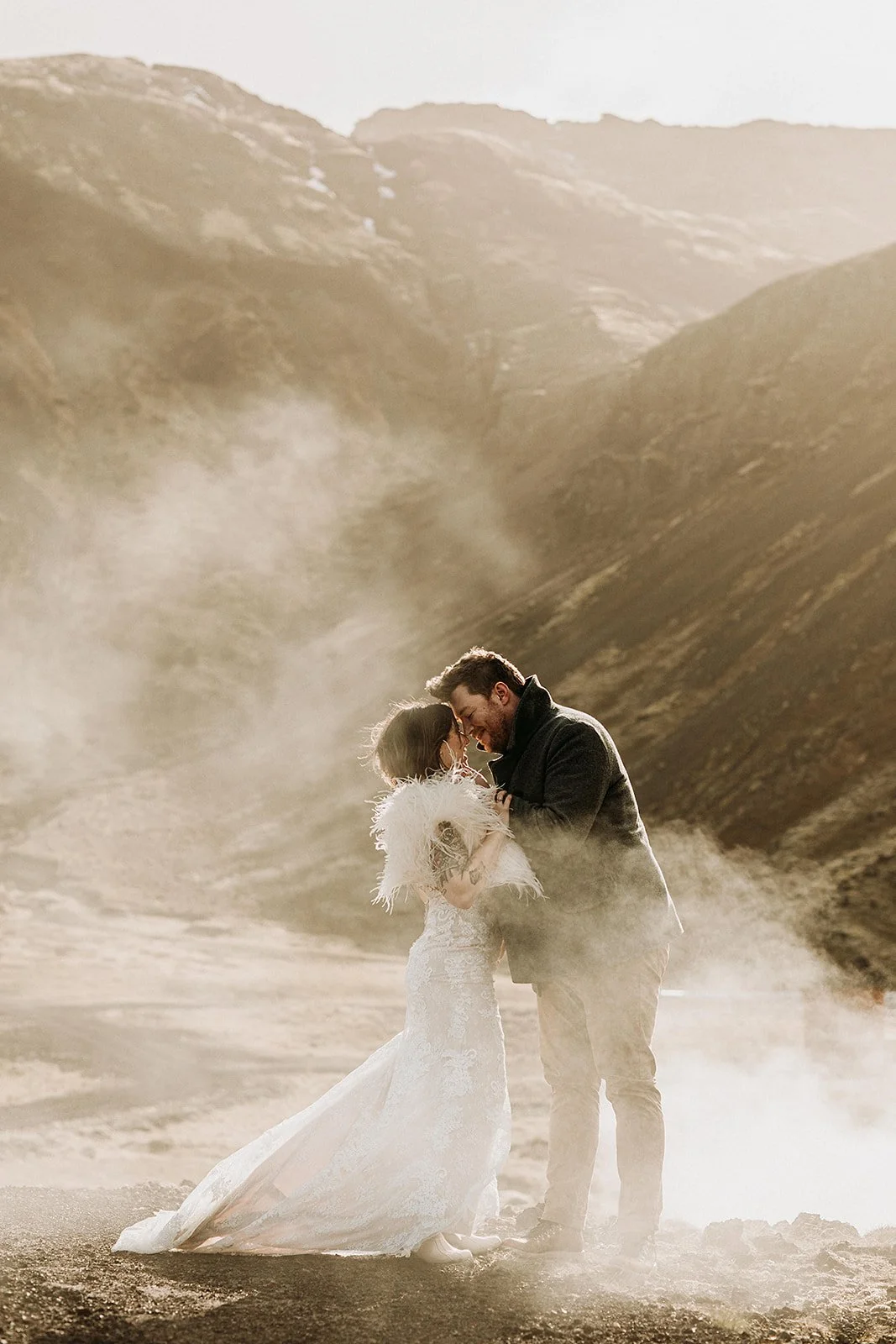 Iceland elopement in geothermal steam by local Iceland elopement photographer & planner Steph Zakas