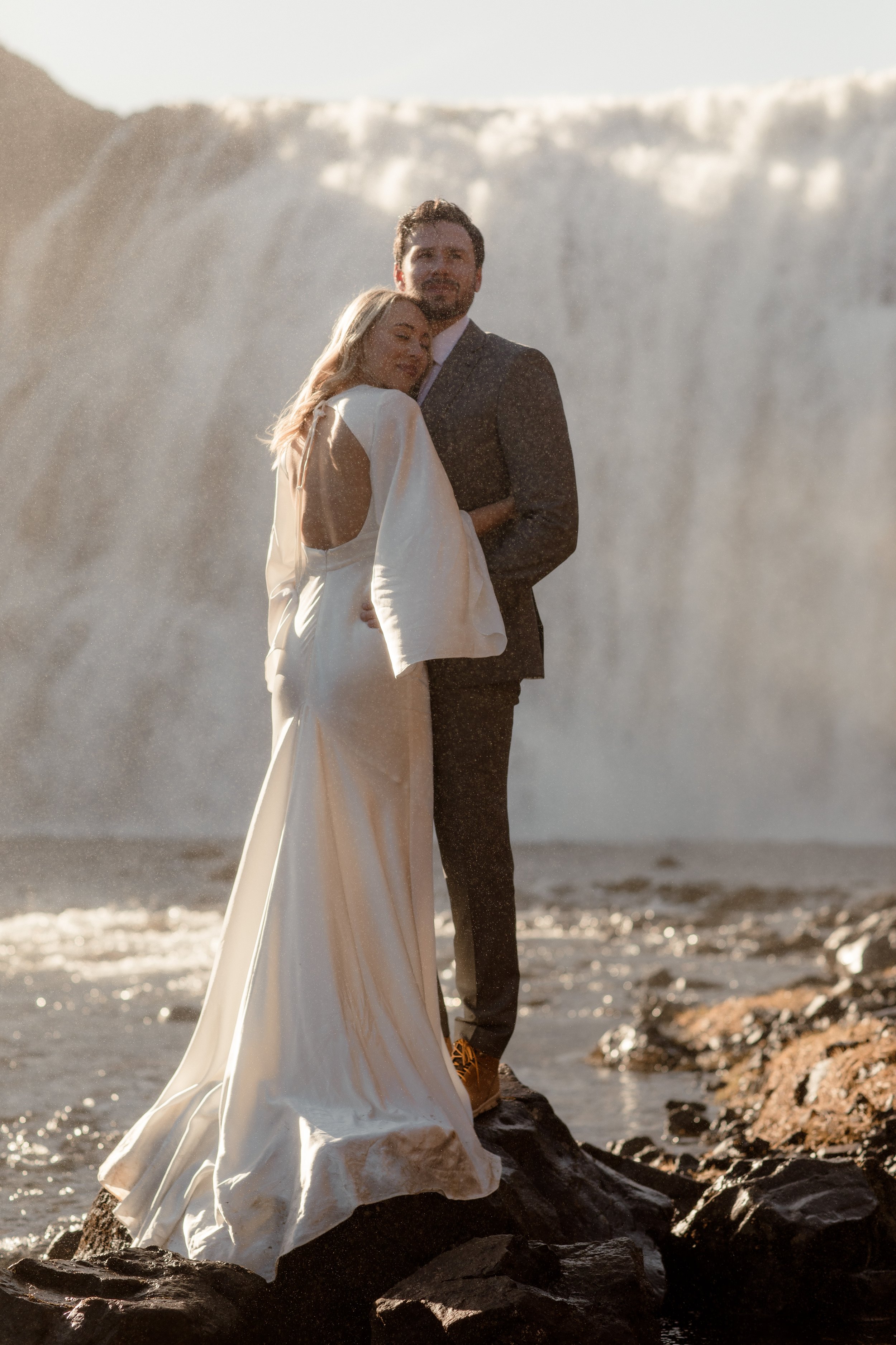 iceland elopement at private waterfall