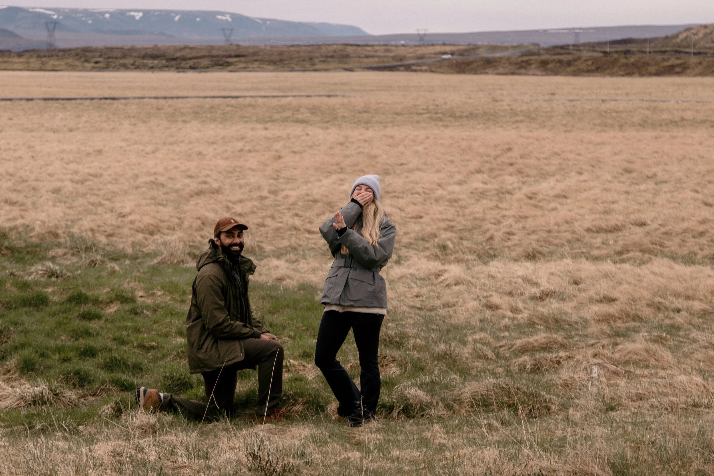 Iceland Secret Proposal Photoshoot Outside of Secluded Hotel an Hour Away from Reykjavík post proposal