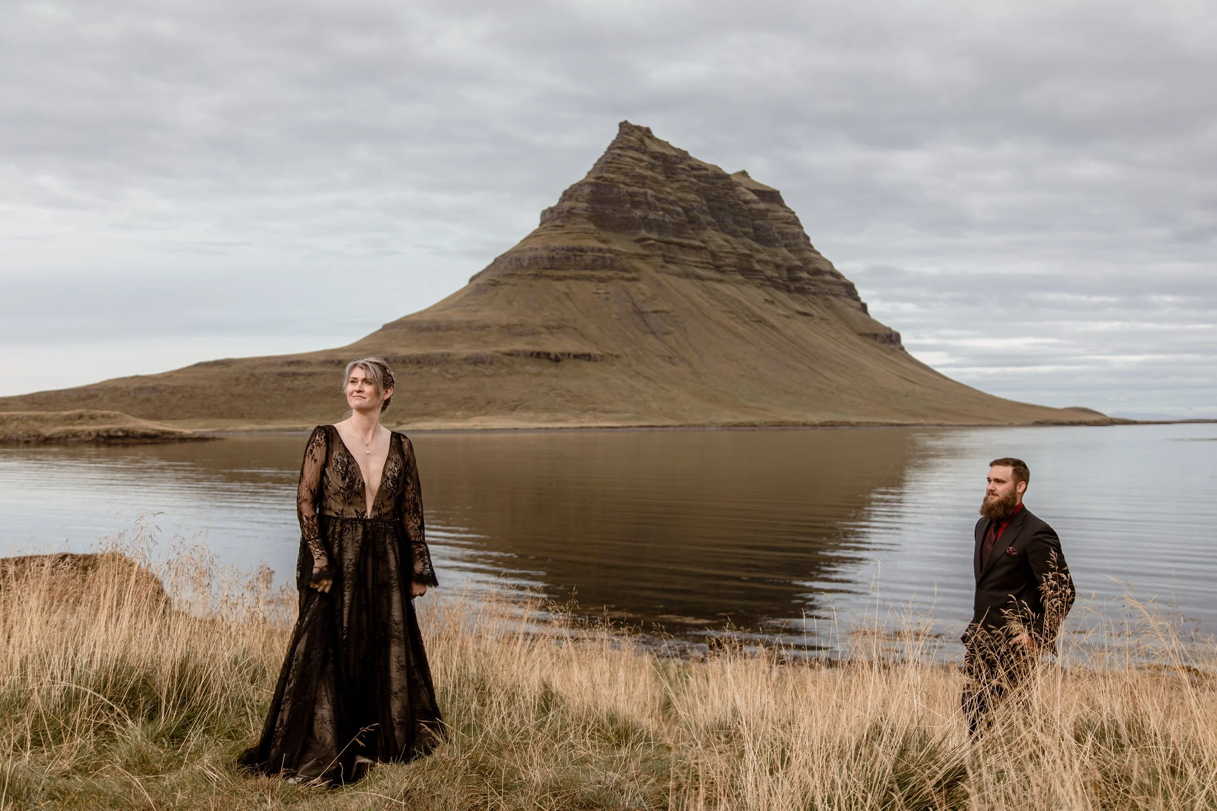 Iceland elopement at Kirkjufell mountain